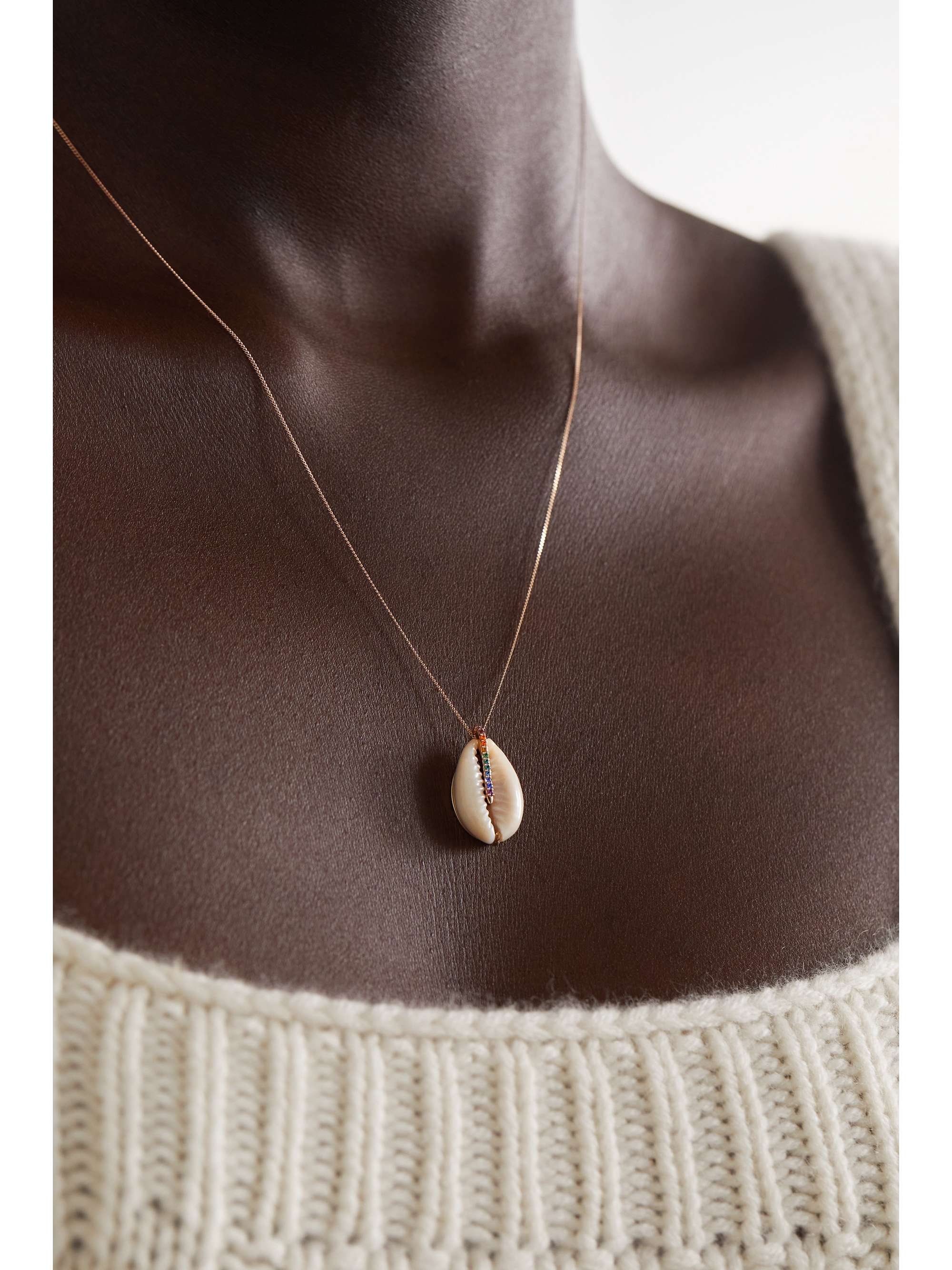 PASCALE MONVOISIN 9-karat gold, shell and Nanogem necklace