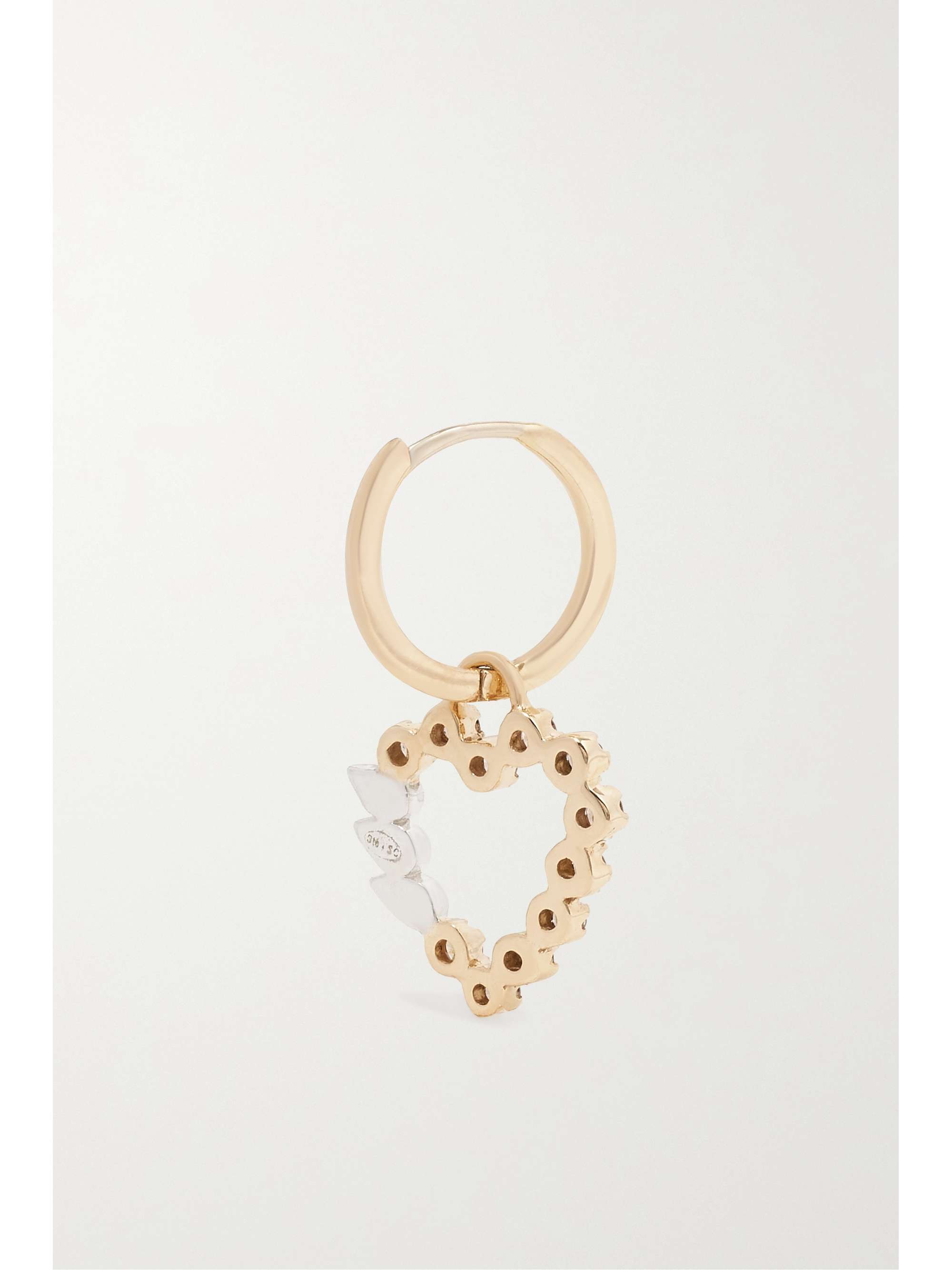 PASCALE MONVOISIN Billie 9-karat gold and sterling silver diamond single hoops earring