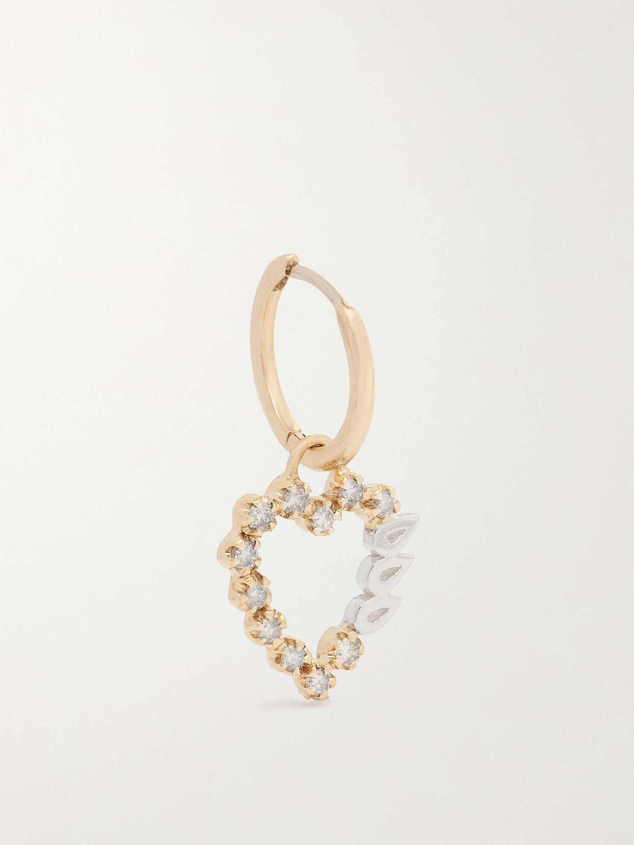 Pascale Monvoisin - Billie 9-karat Gold And Sterling Silver Diamond Single Hoops Earring - One size