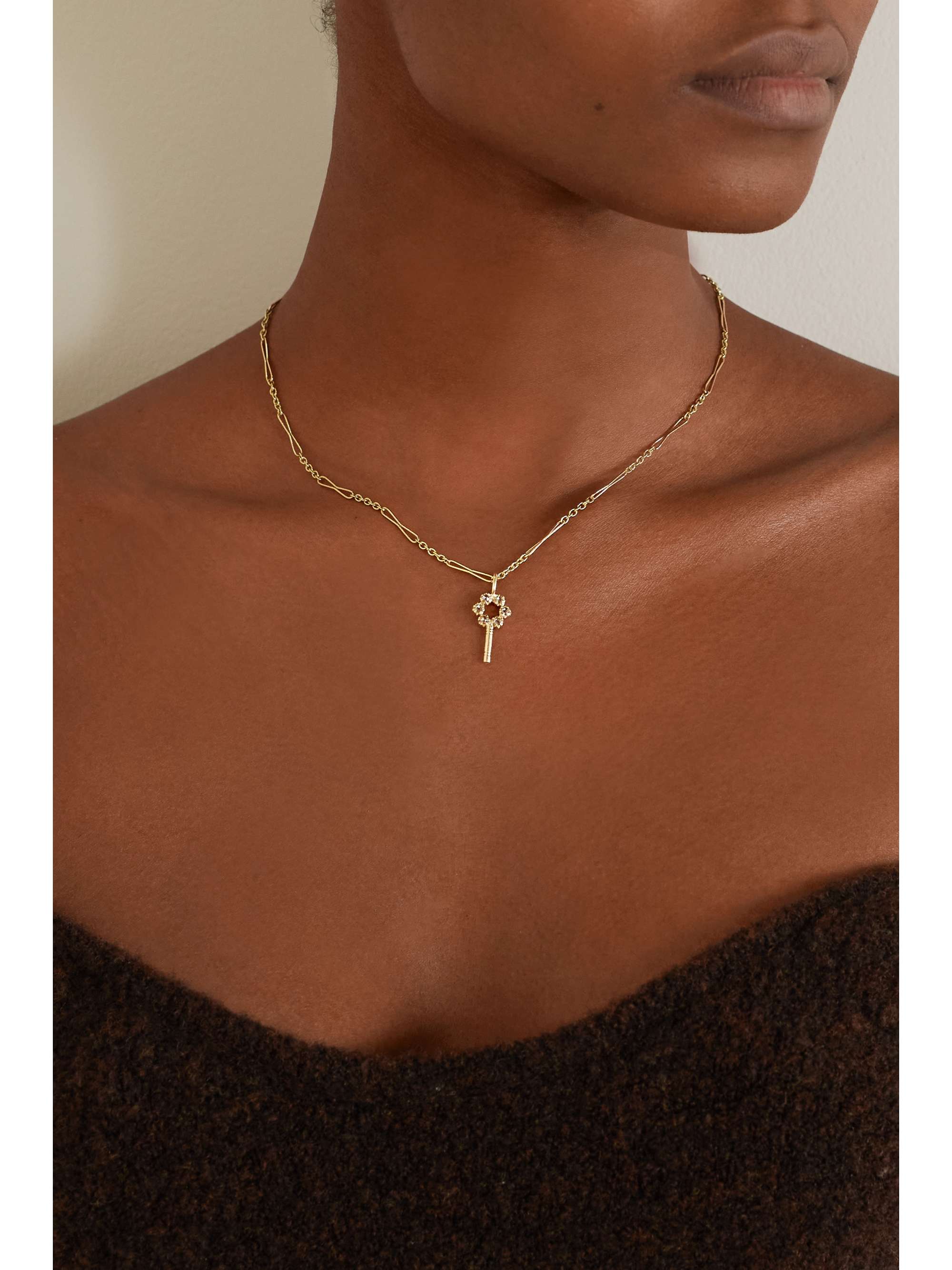 PASCALE MONVOISIN Collier en or 9 carats (375/1000) et diamants Petra N°3 + Virginia