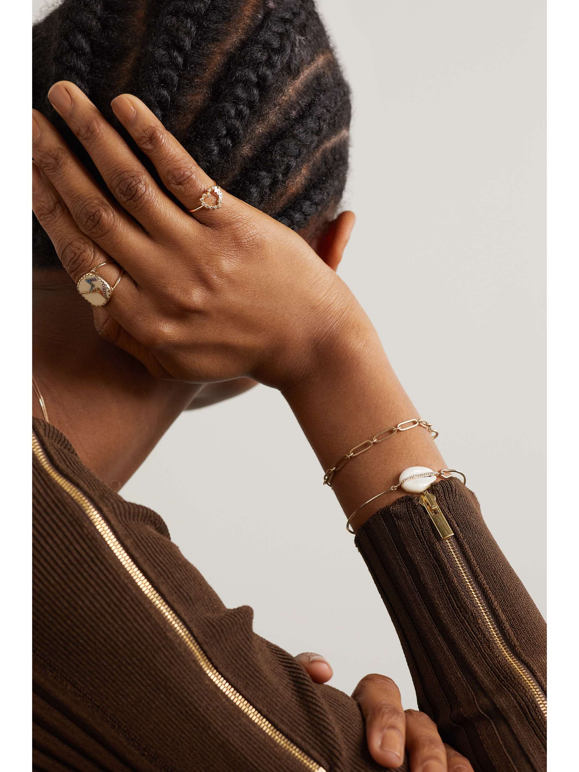 PASCALE MONVOISIN Billie Ring aus 9 Karat Gold und Sterlingsilber mit Diamanten