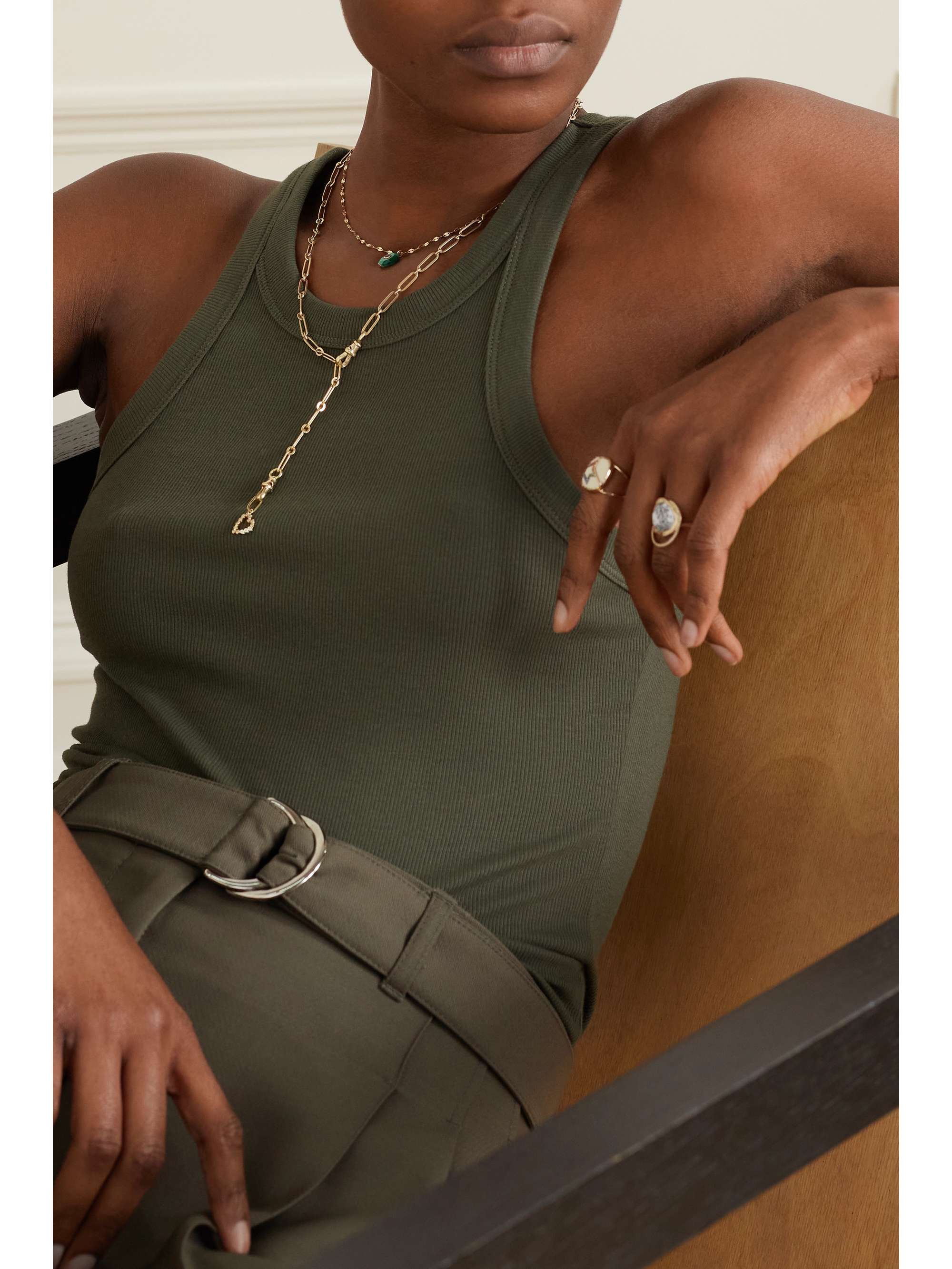 PASCALE MONVOISIN Debbie N°3 + Billie 9-karat gold, sterling silver and diamond necklace