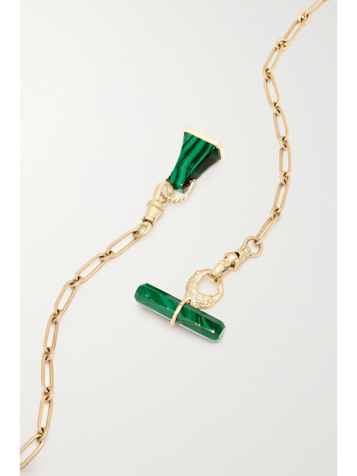Pascale Monvoisin Debbie N°3 + Vadim + Iman 9-karat Gold, Malachite And Diamond Necklace In Gold