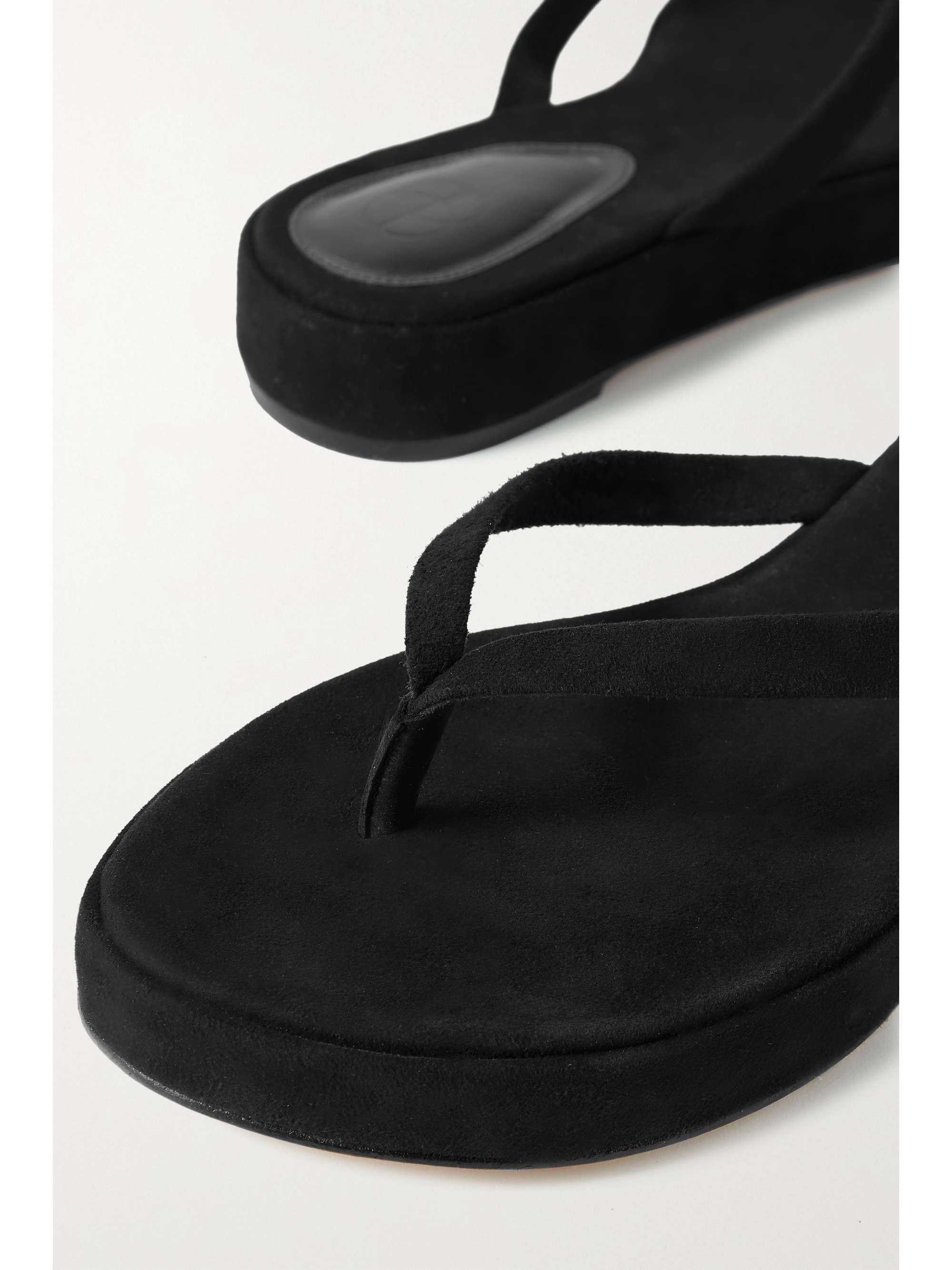 PORTE & PAIRE Suede platform flip flops