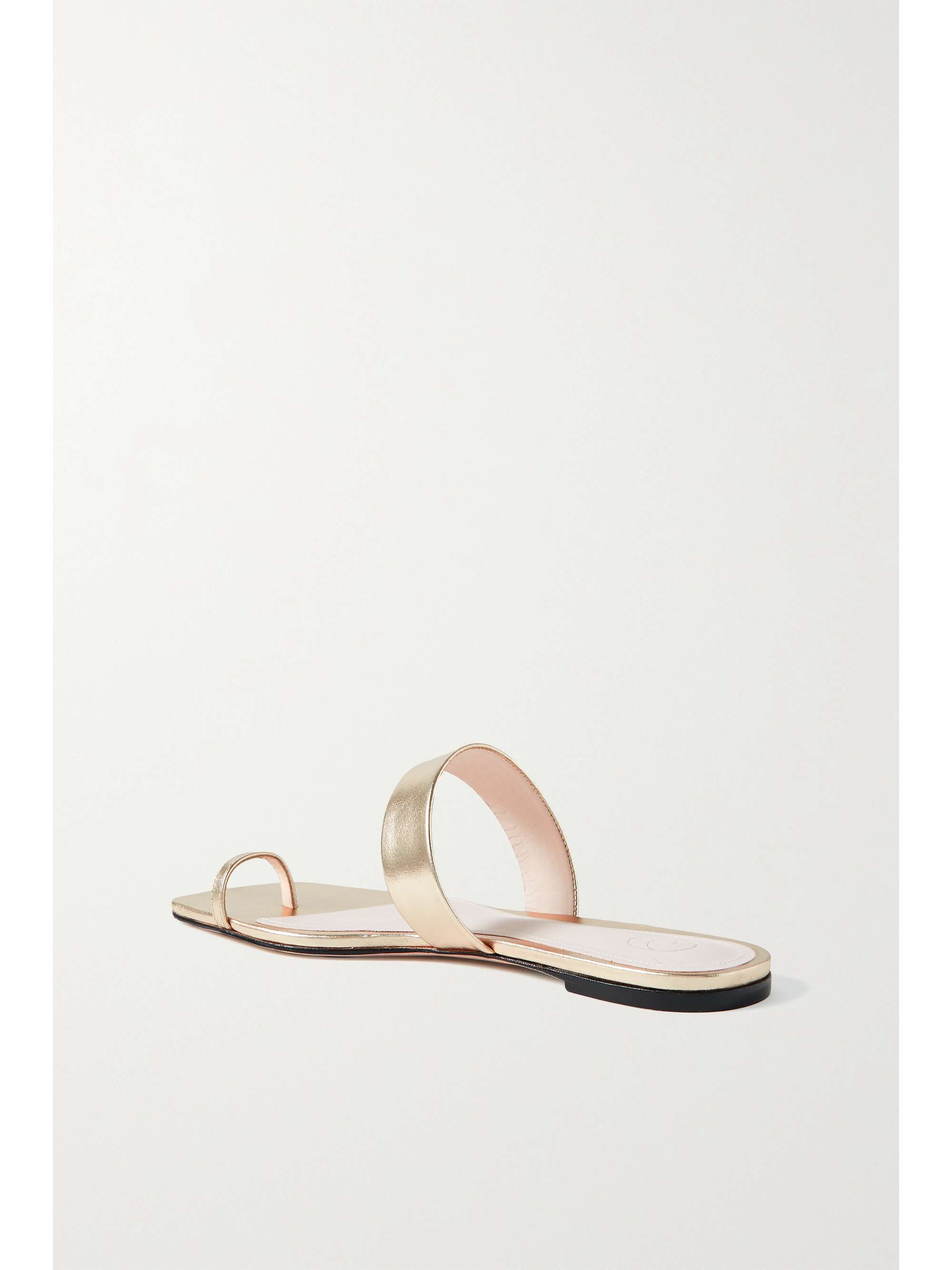 PORTE & PAIRE Metallic leather sandals