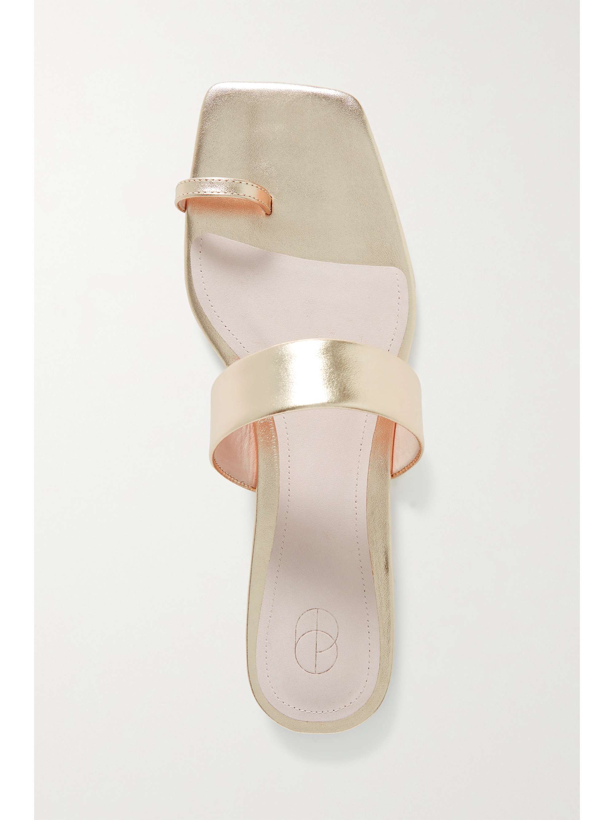 PORTE & PAIRE Metallic leather sandals