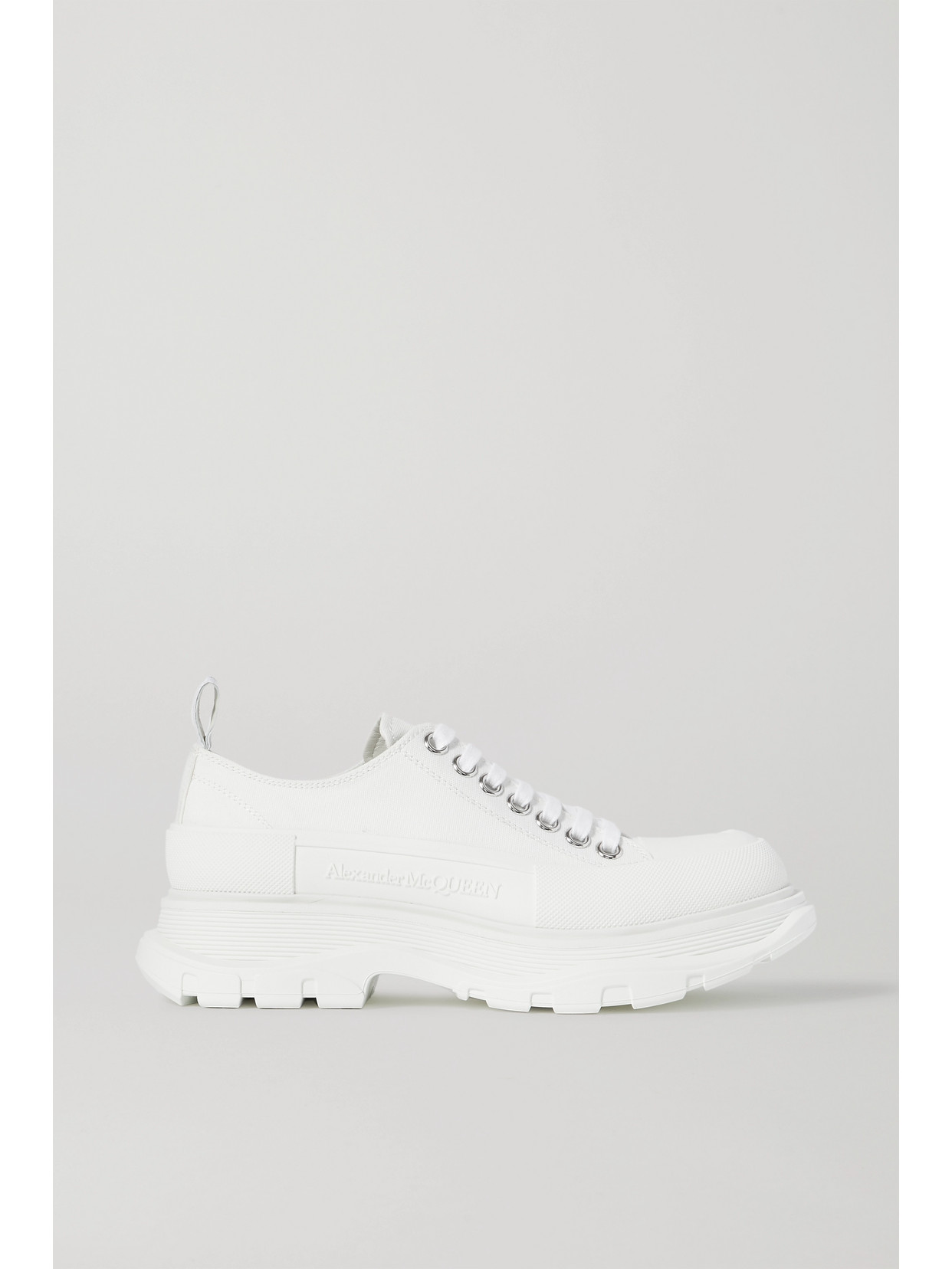 Alexander Mcqueen Tread Slick Canvas Exaggerated-sole Sneakers In White