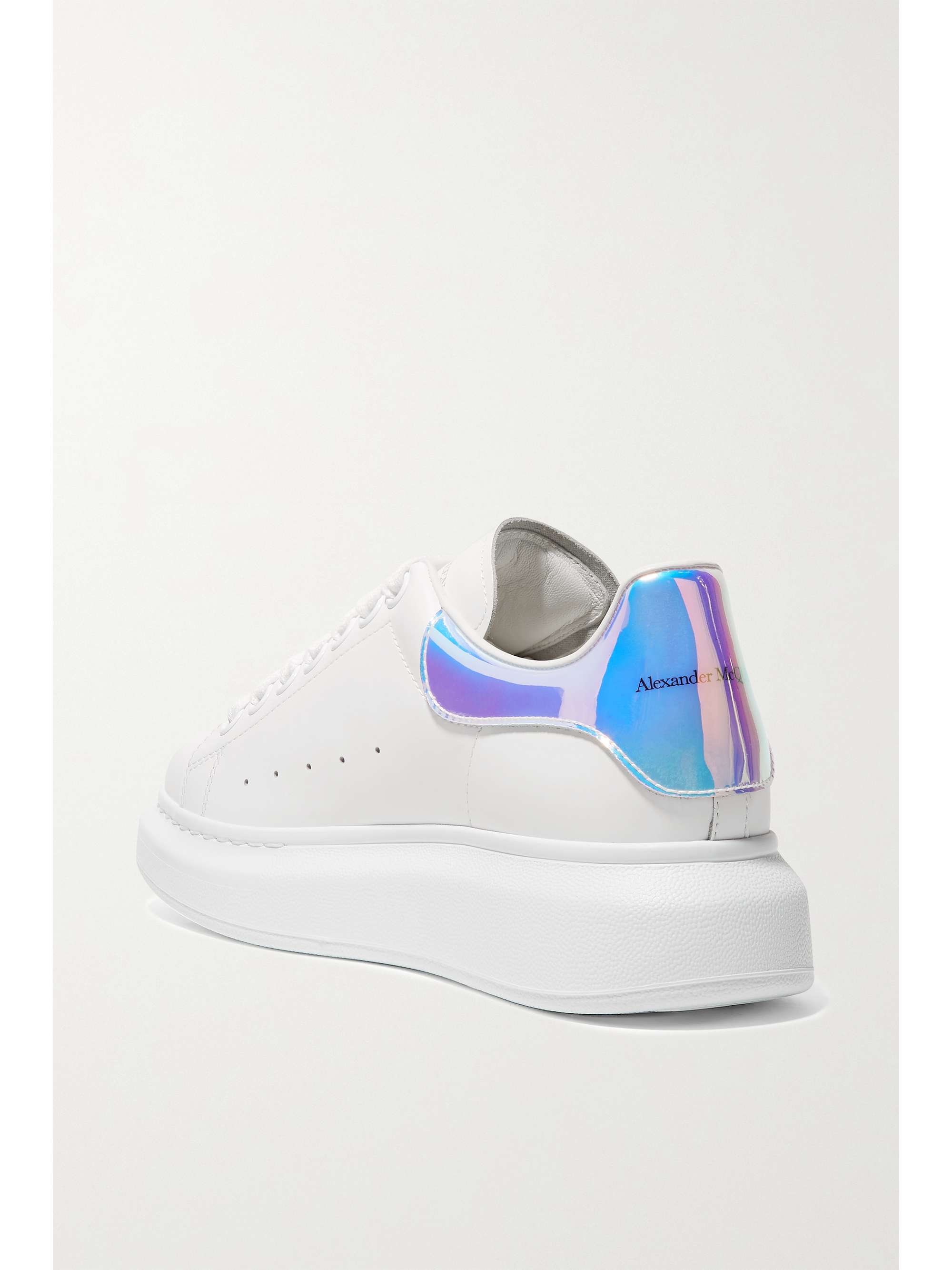 ALEXANDER MCQUEEN Suede-trimmed leather exaggerated-sole sneakers