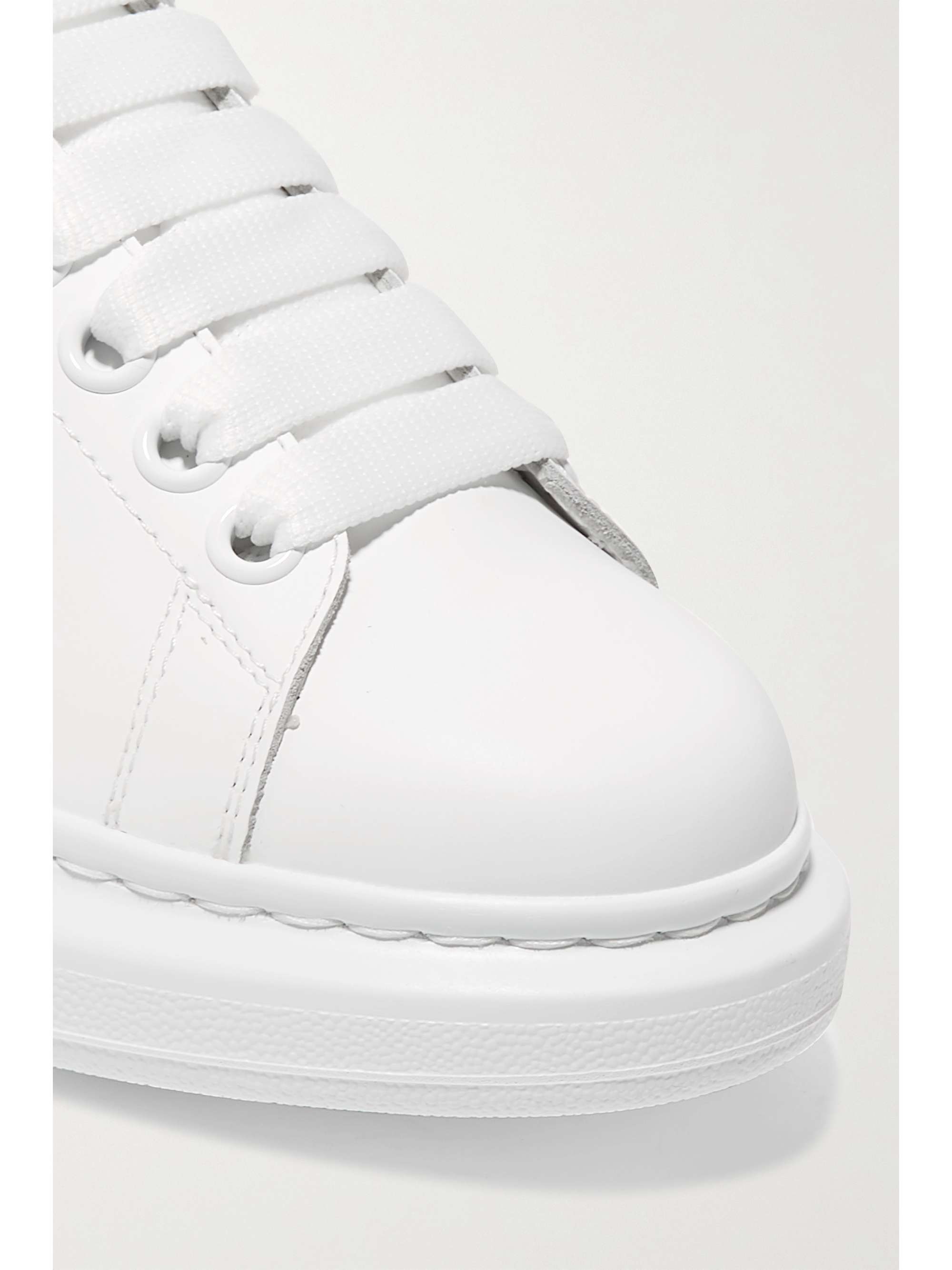 ALEXANDER MCQUEEN Suede-trimmed leather exaggerated-sole sneakers