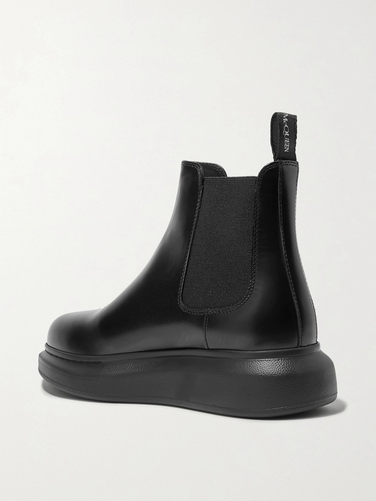 Shop Alexander Mcqueen Glossed-leather Exaggerated-sole Chelsea Boots In Unknown