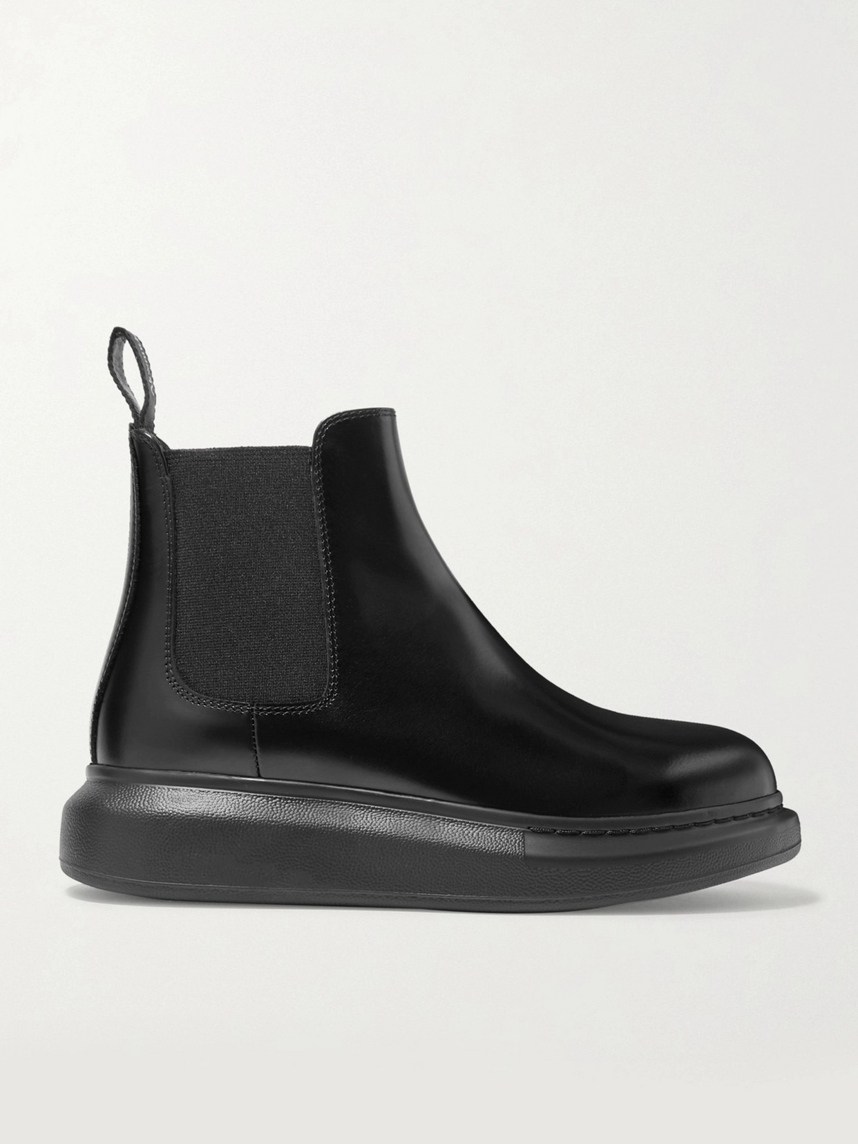 Shop Alexander Mcqueen Glossed-leather Exaggerated-sole Chelsea Boots In Unknown