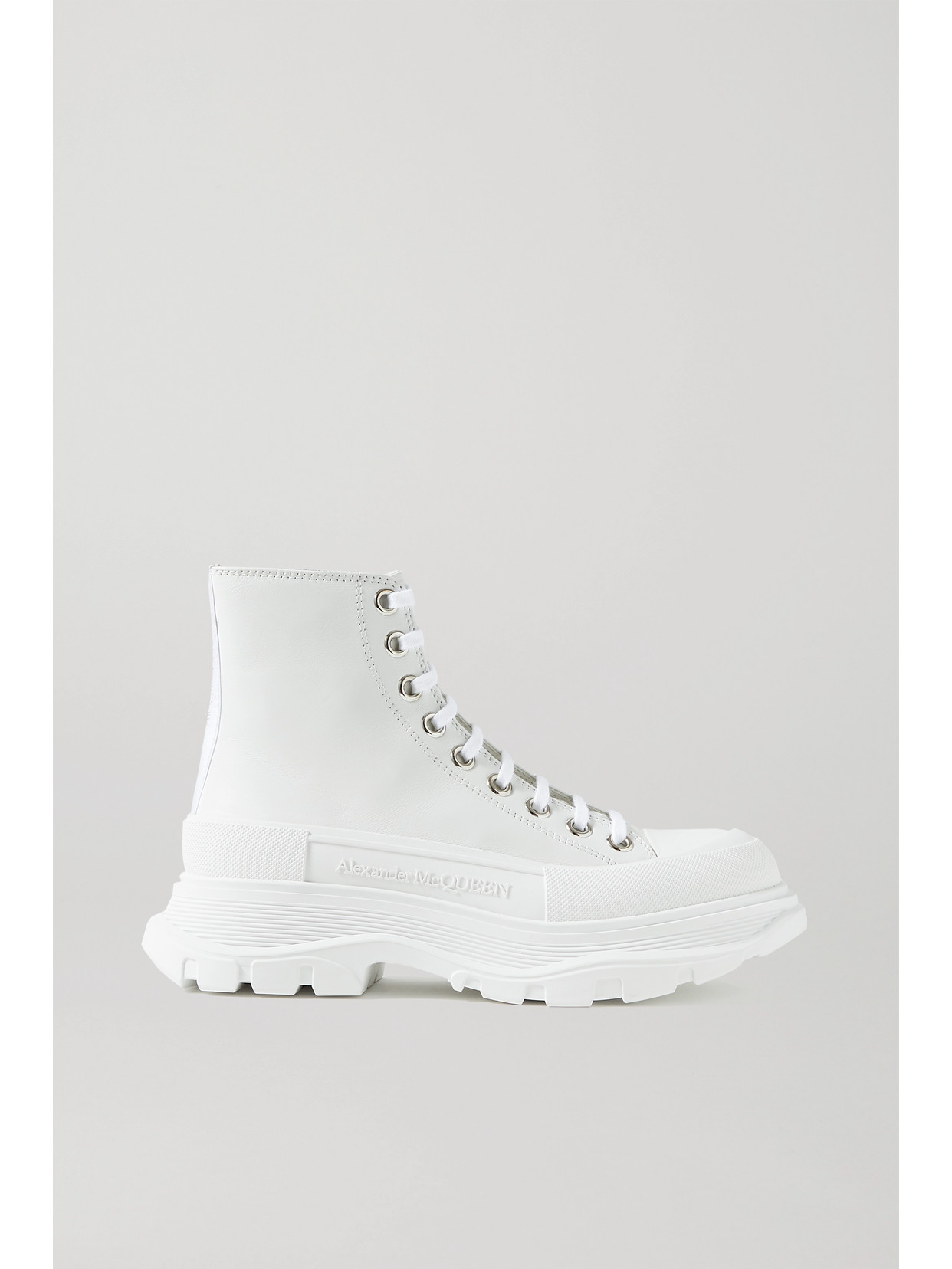 Alexander Mcqueen Tread Slick Ankle Boots In White