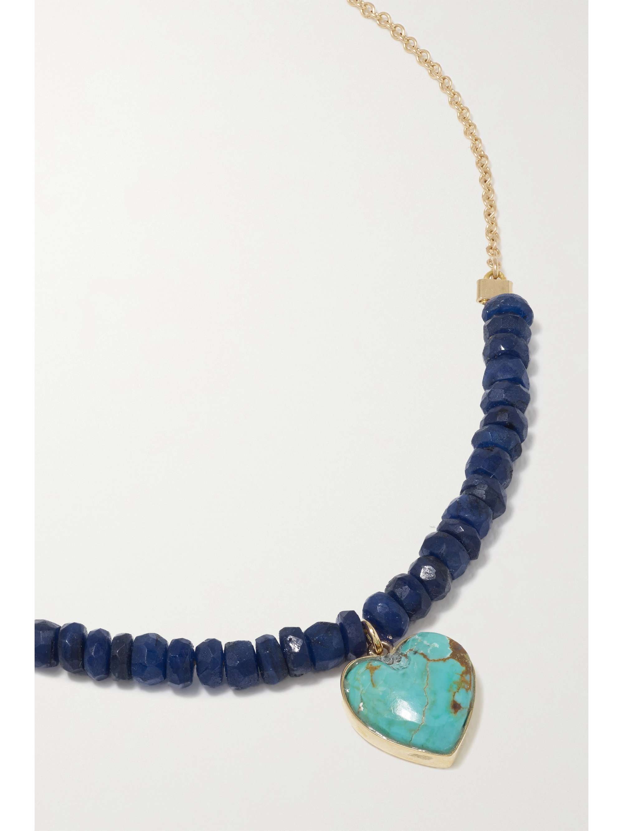 JACQUIE AICHE 14-karat gold, lapis lazuli and turquoise anklet