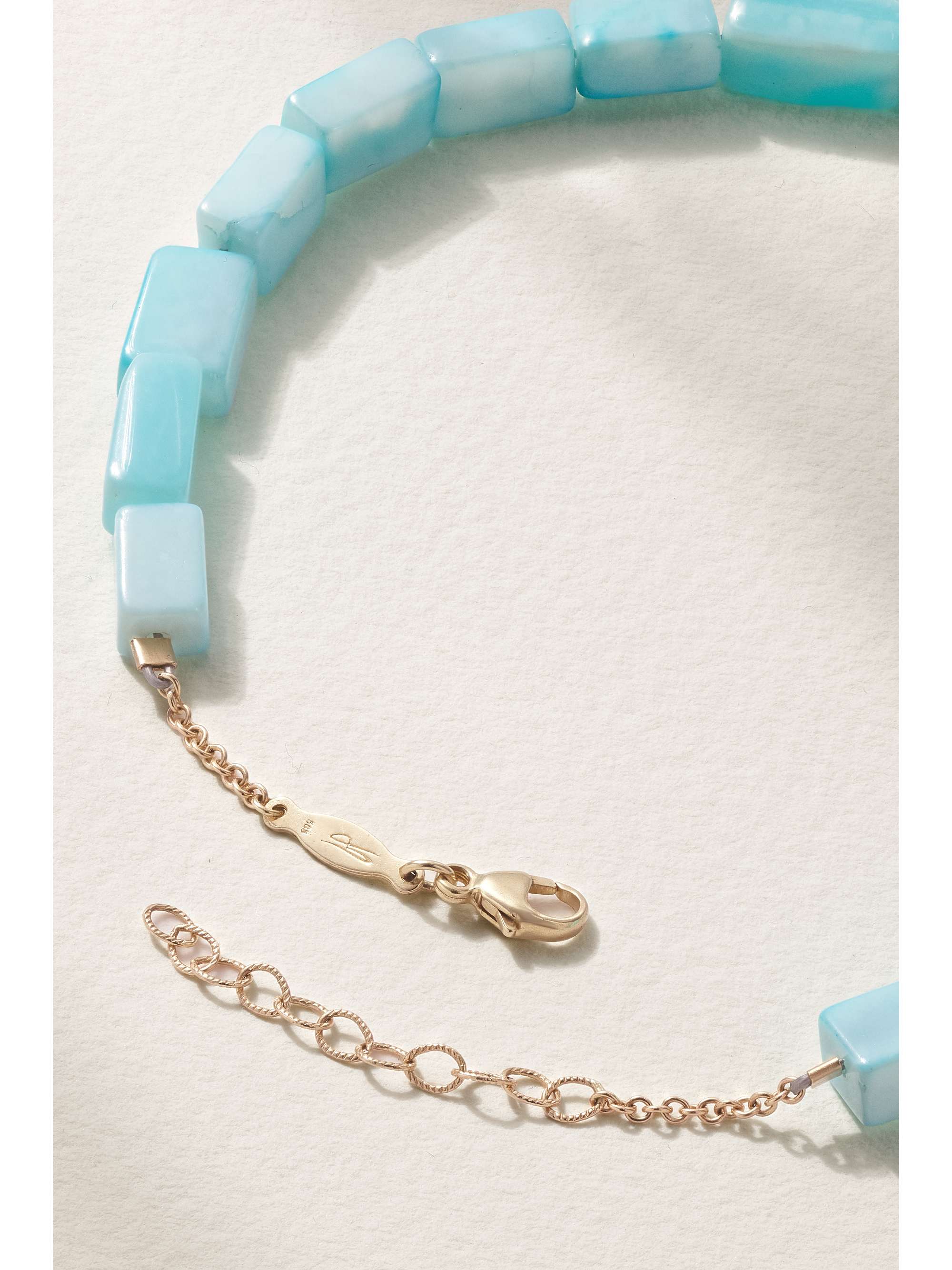 JACQUIE AICHE 14-karat gold opal anklet