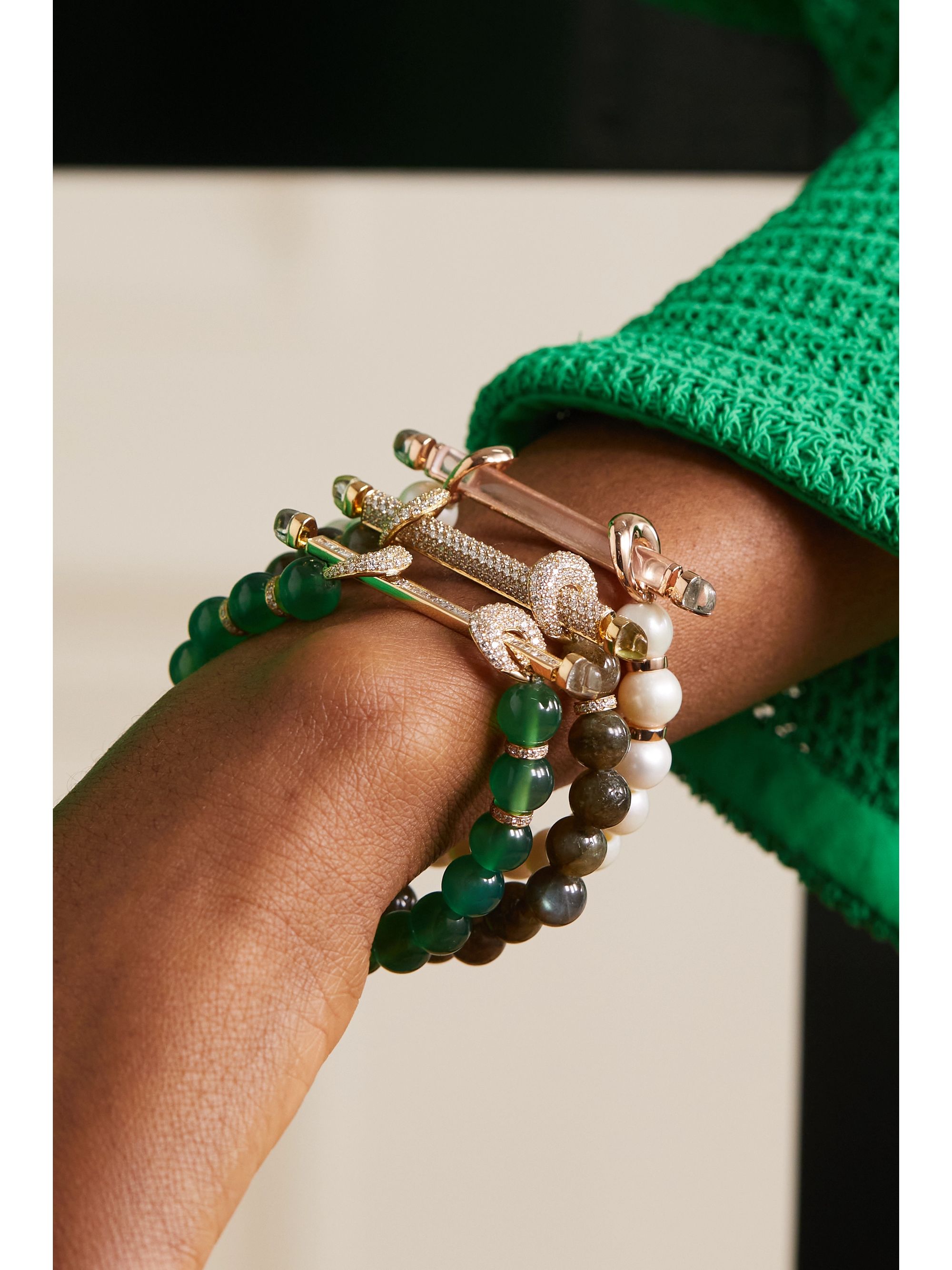 Gold 18karat gold multistone bracelet ANANYA NETAPORTER