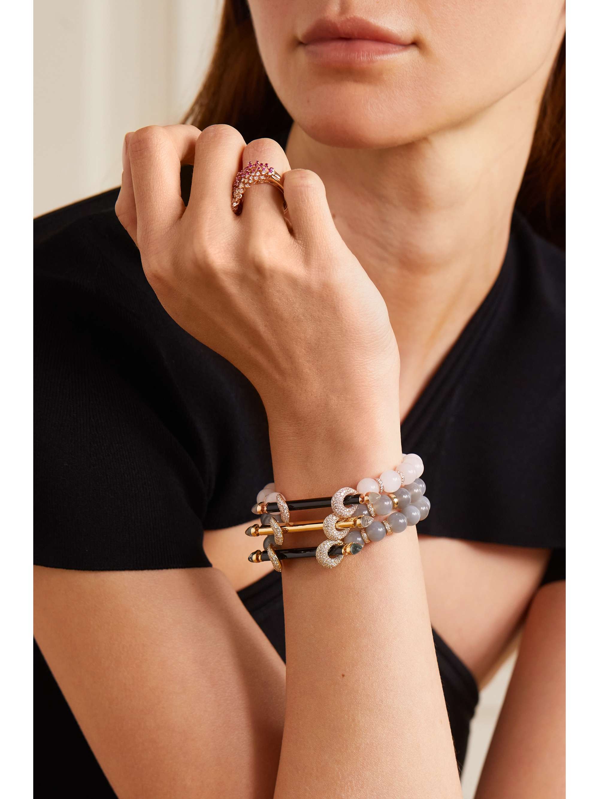 ANANYA 18-karat gold multi-stone bracelet