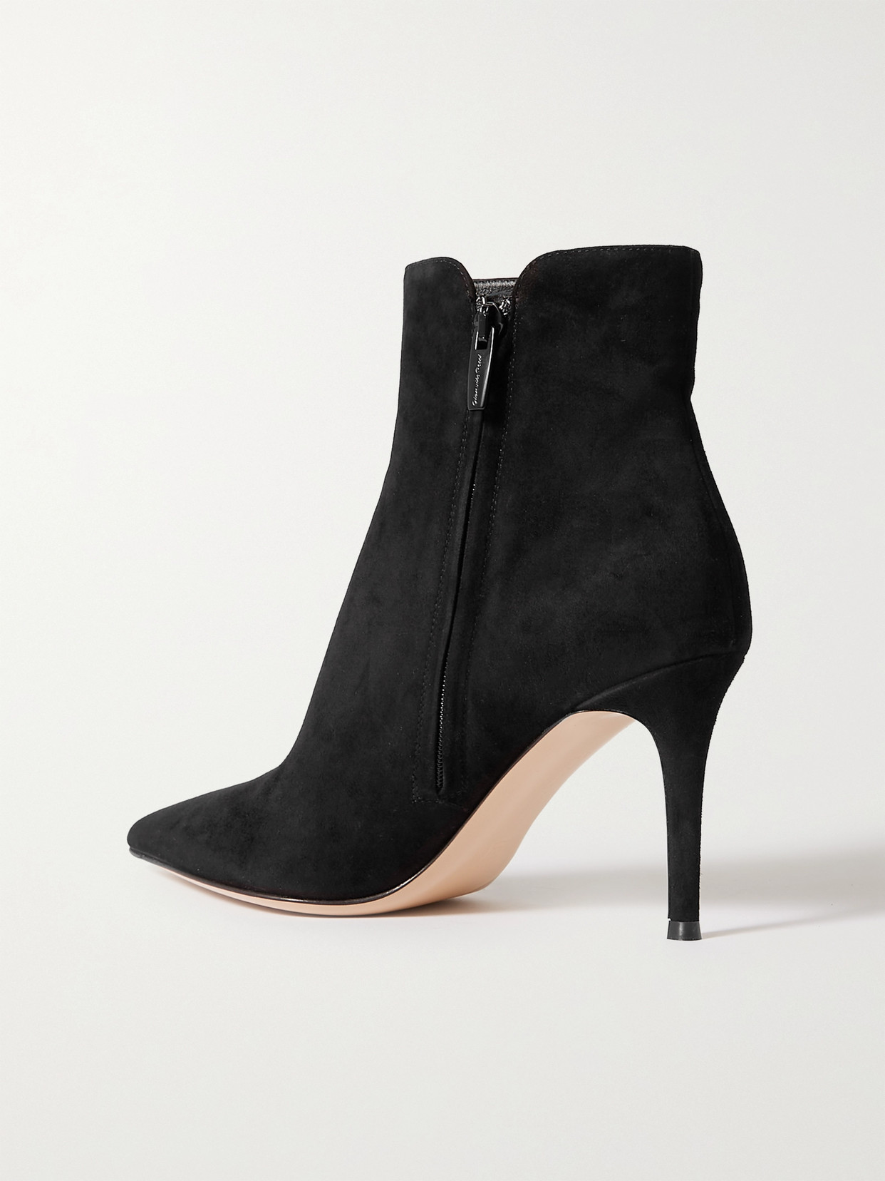 Shop Gianvito Rossi Levy 85 Suede Ankle Boots In Black