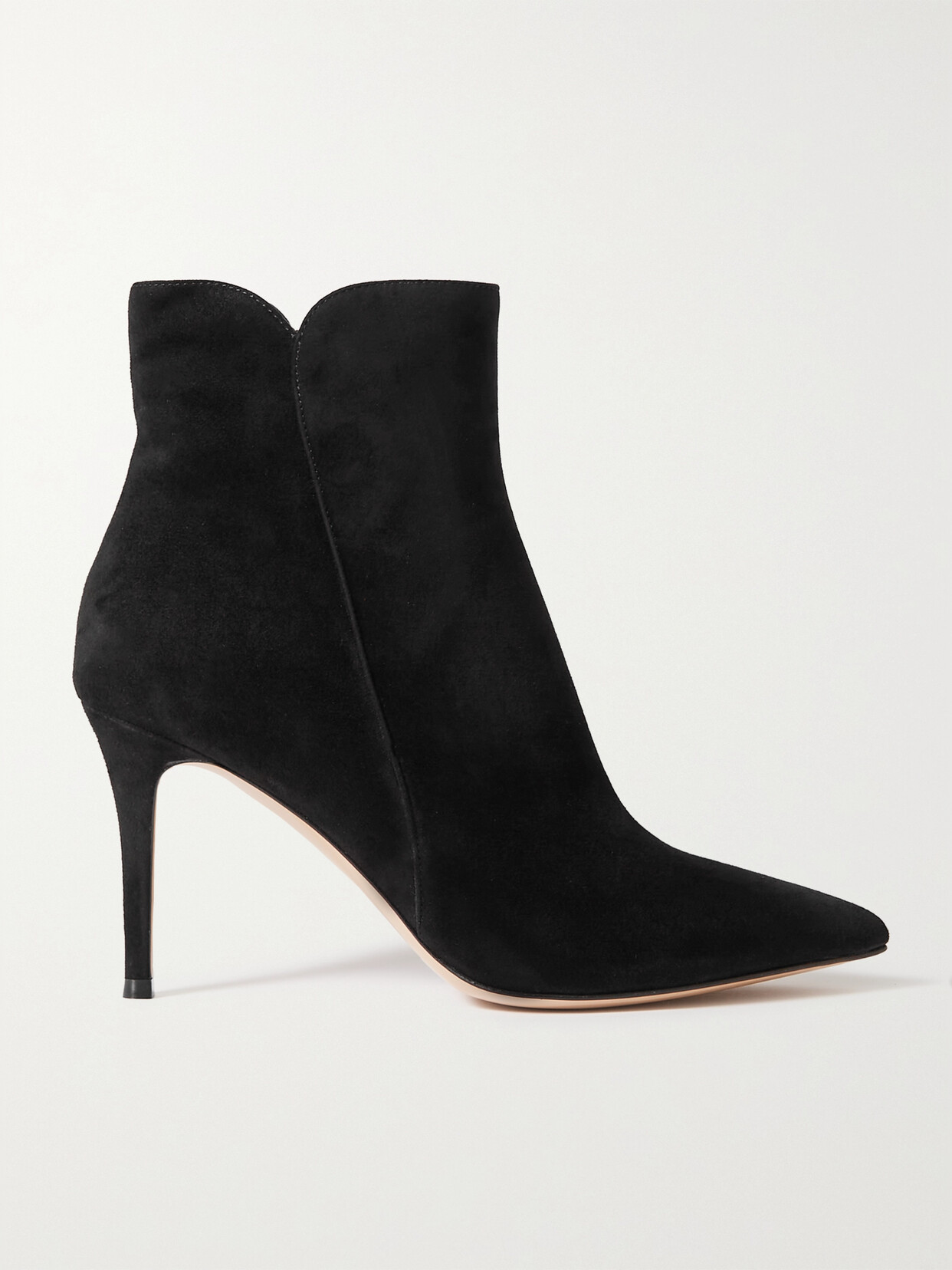 Shop Gianvito Rossi Levy 85 Suede Ankle Boots In Black