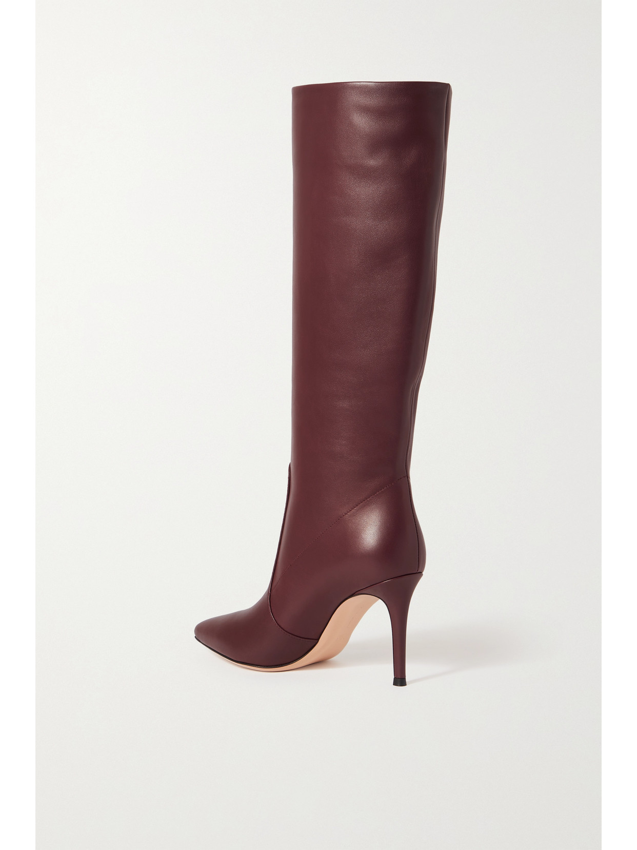 Gianvito Rossi Hansen 85 Leather Knee Boots In Burgundy