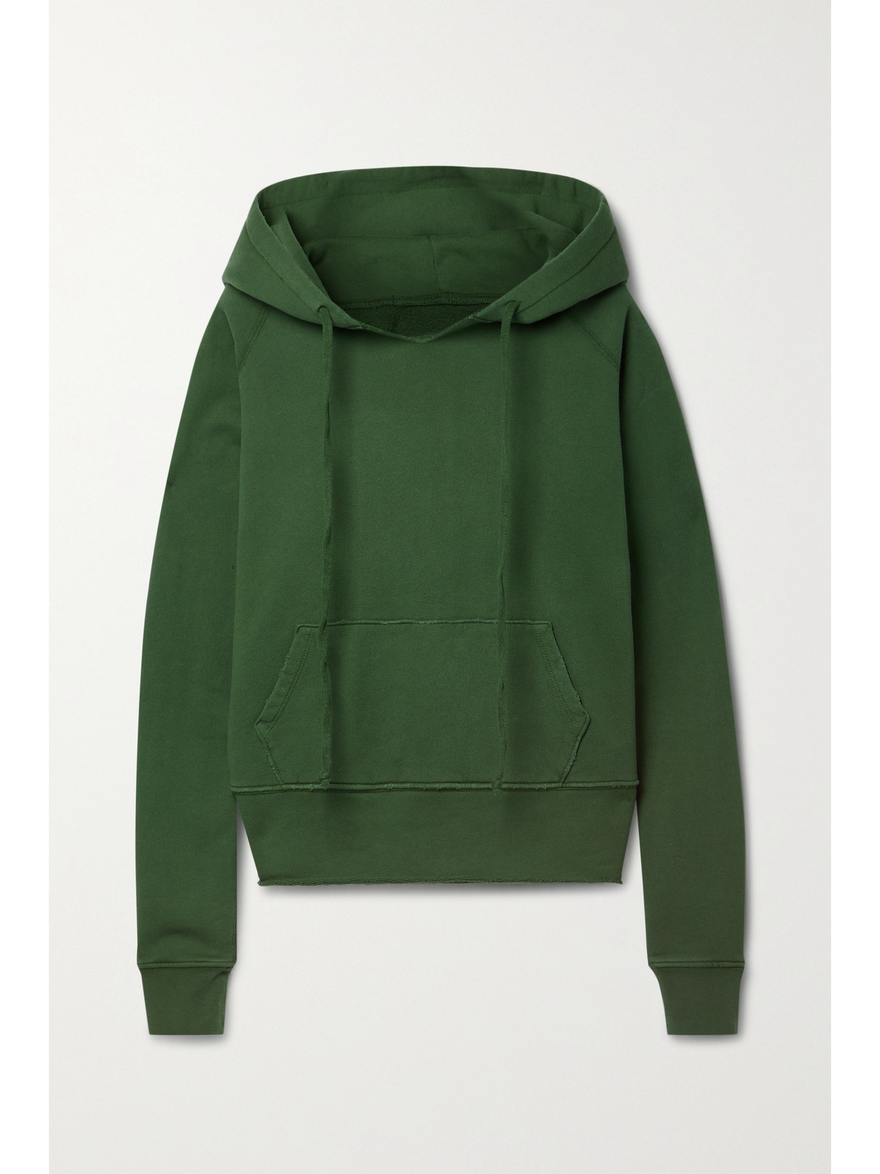 Nili Lotan - Rayne Distressed Cotton-jersey Hoodie - Green