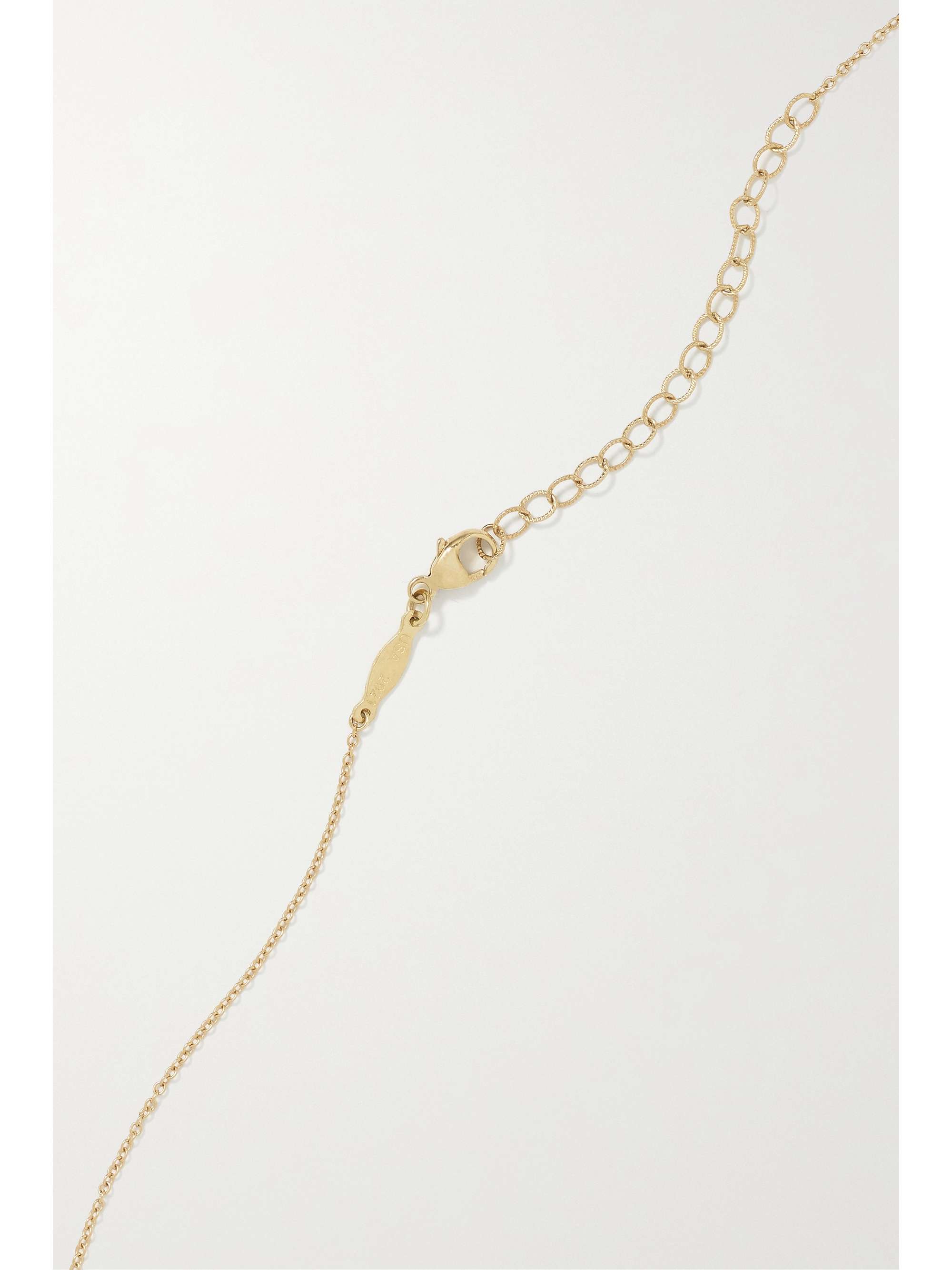 JACQUIE AICHE Bubble Butterfly 14-karat gold, diamond and shell necklace