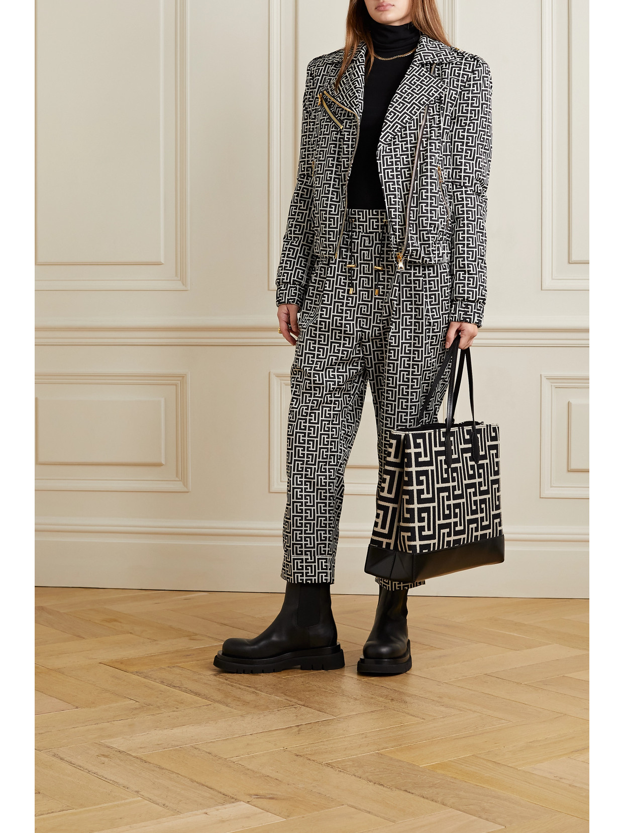 Balmain + Rossignol Ski Printed Shell Track Pants In Neutrals