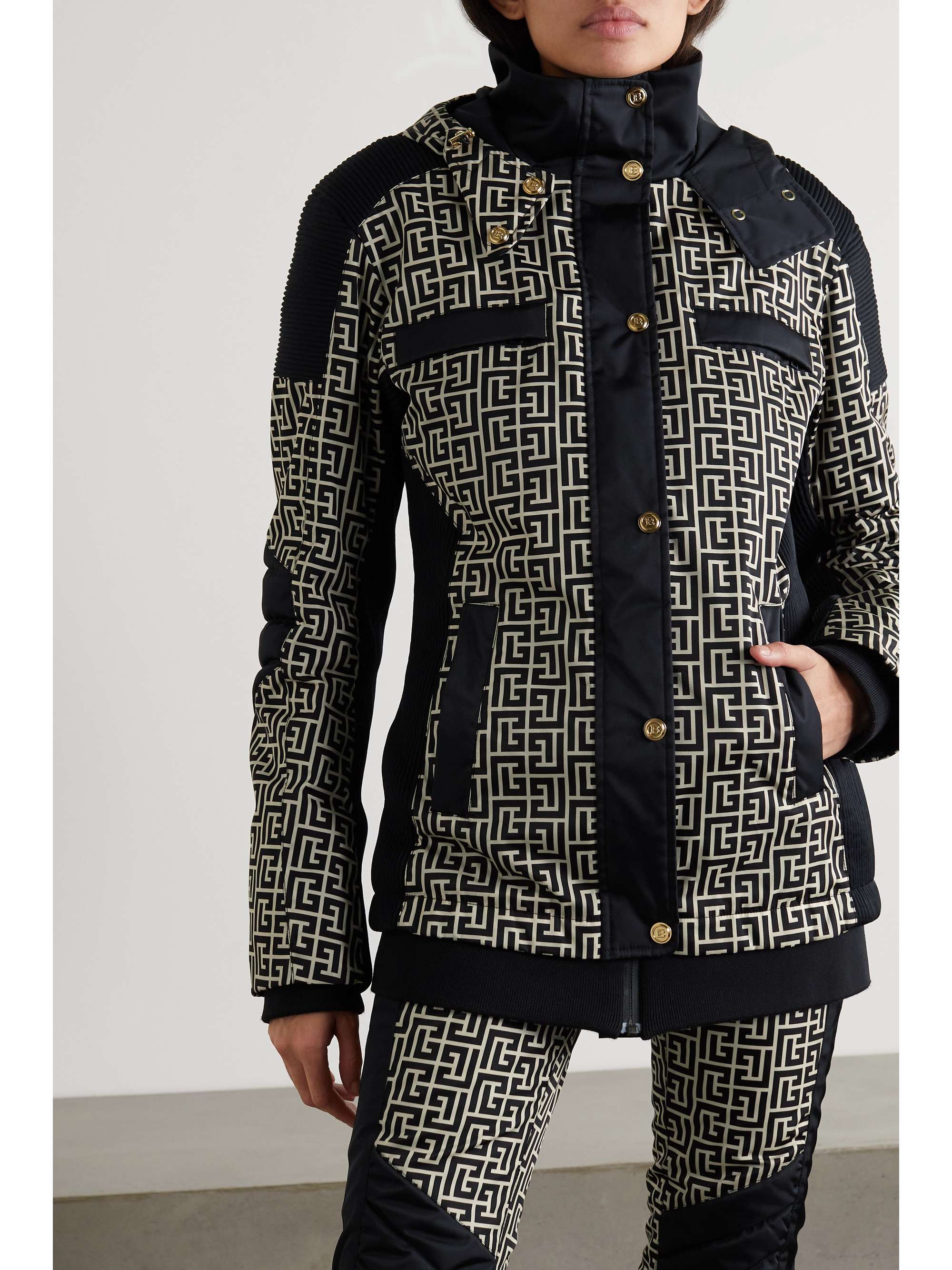 BALMAIN X ROSSIGNOL + Rossignol hooded printed ski jacket