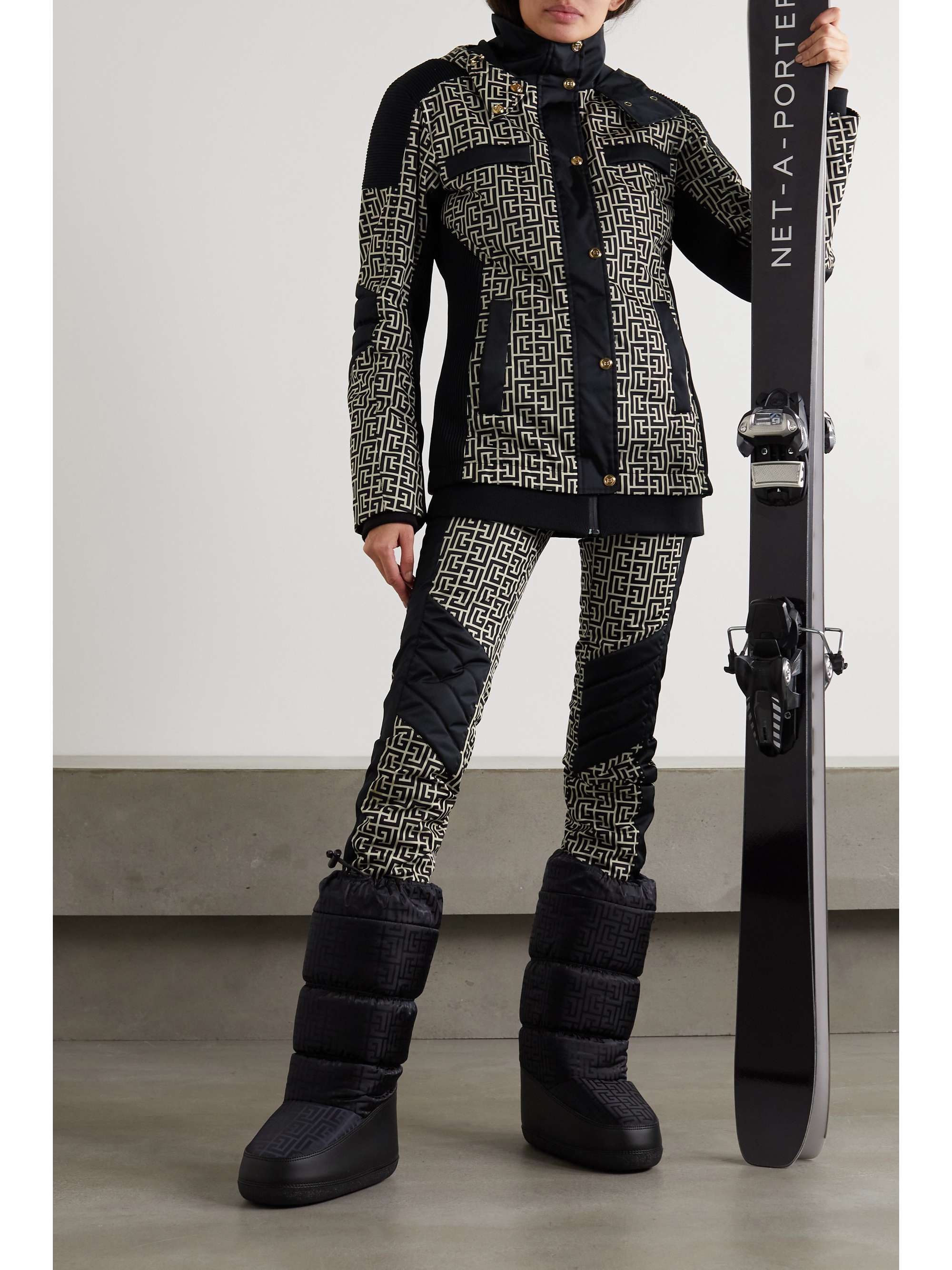 BALMAIN X ROSSIGNOL + Rossignol hooded printed ski jacket