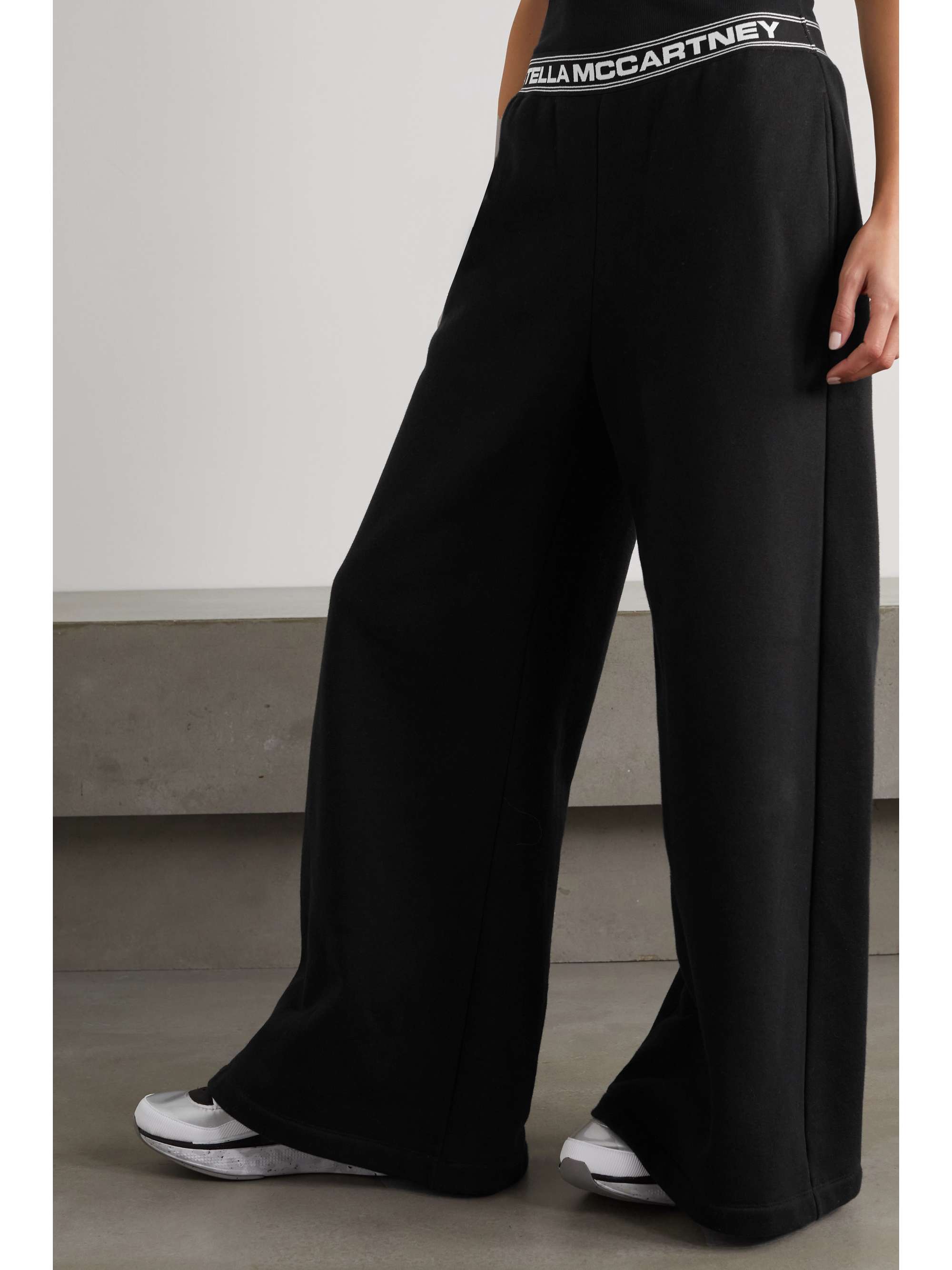 STELLA MCCARTNEY Cotton-jersey wide-leg track pants