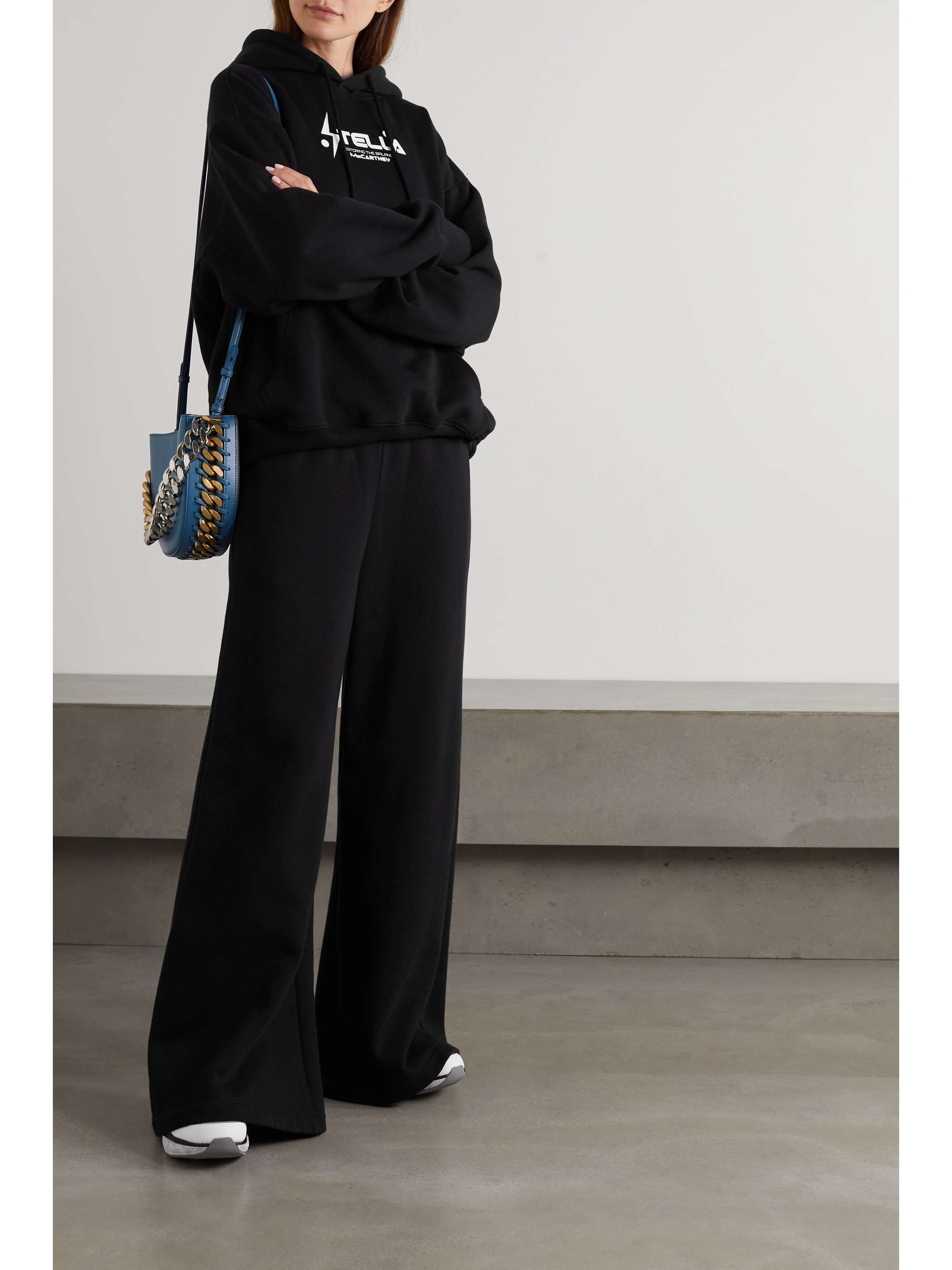 STELLA MCCARTNEY Cotton-jersey wide-leg track pants