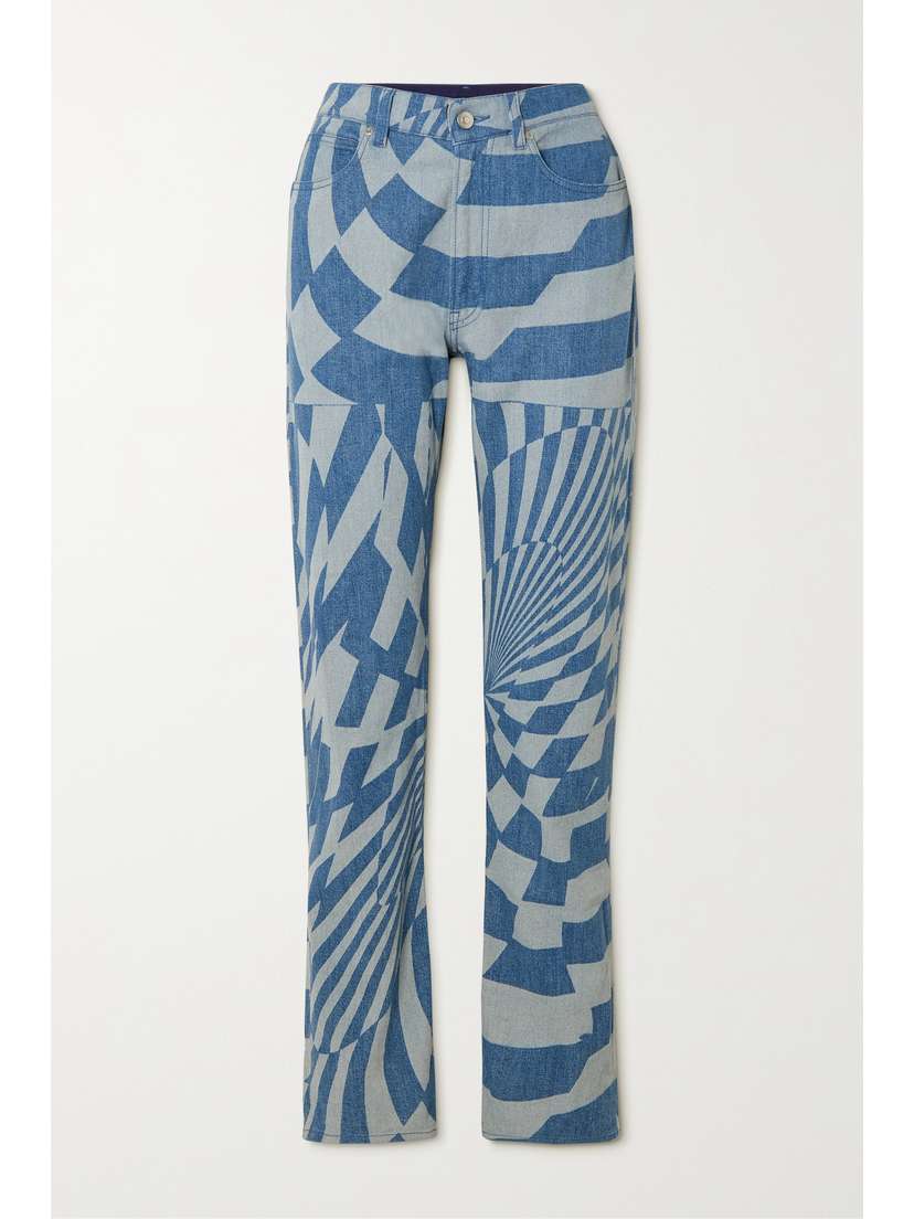 Stella McCartney + Ed Curtis Printed High-rise Straight-leg Jeans - x large