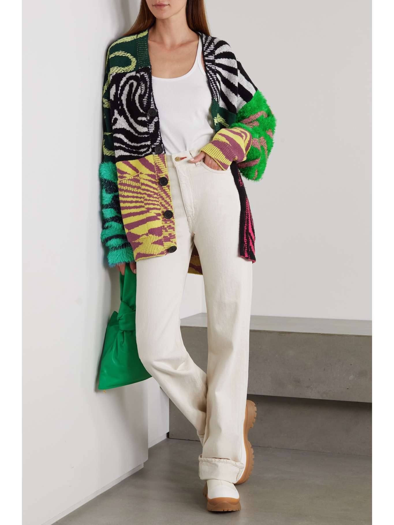 STELLA MCCARTNEY + Ed Curtis patchwork jacquard-knit wool cardigan, £1,250