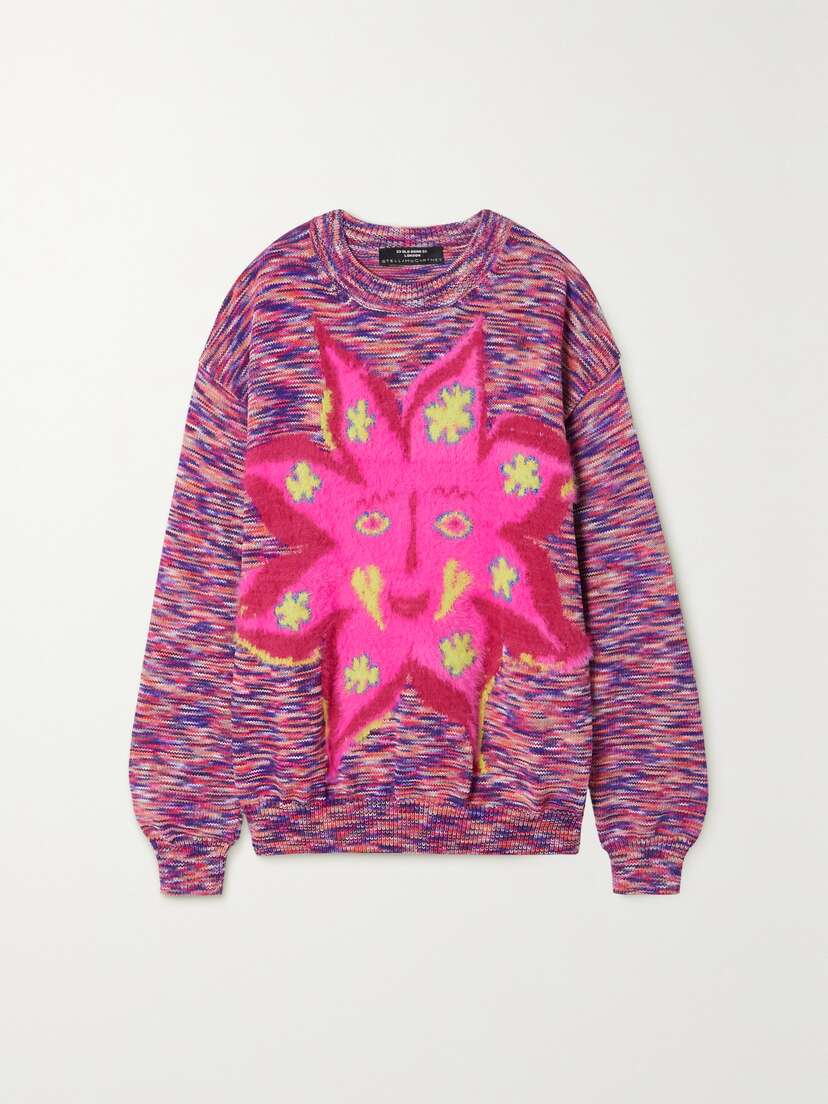 Stella McCartney + Ed Curtis Space-dyed Intarsia-knit Sweater