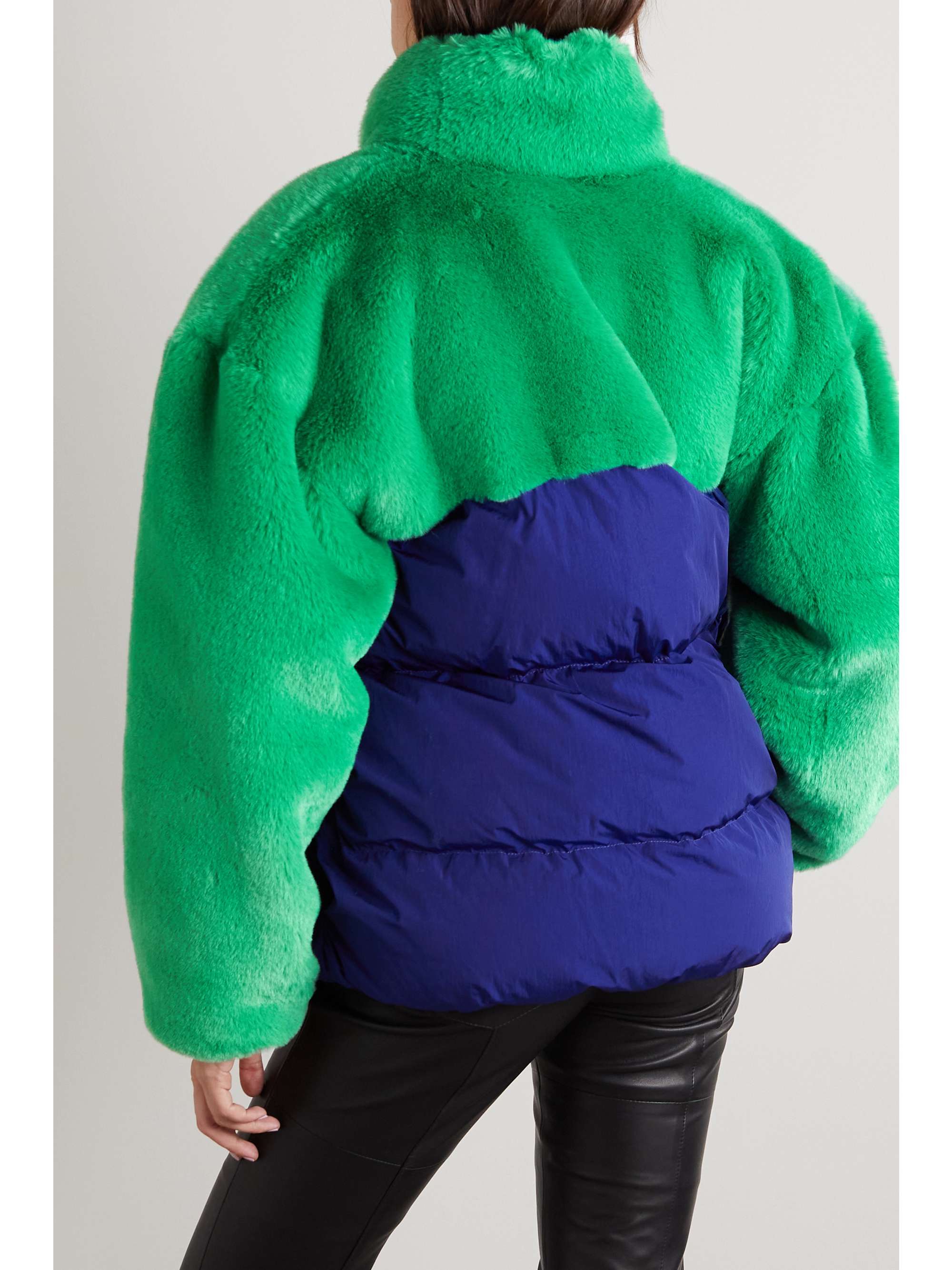 STELLA MCCARTNEY Ace quilted shell and faux fur coat