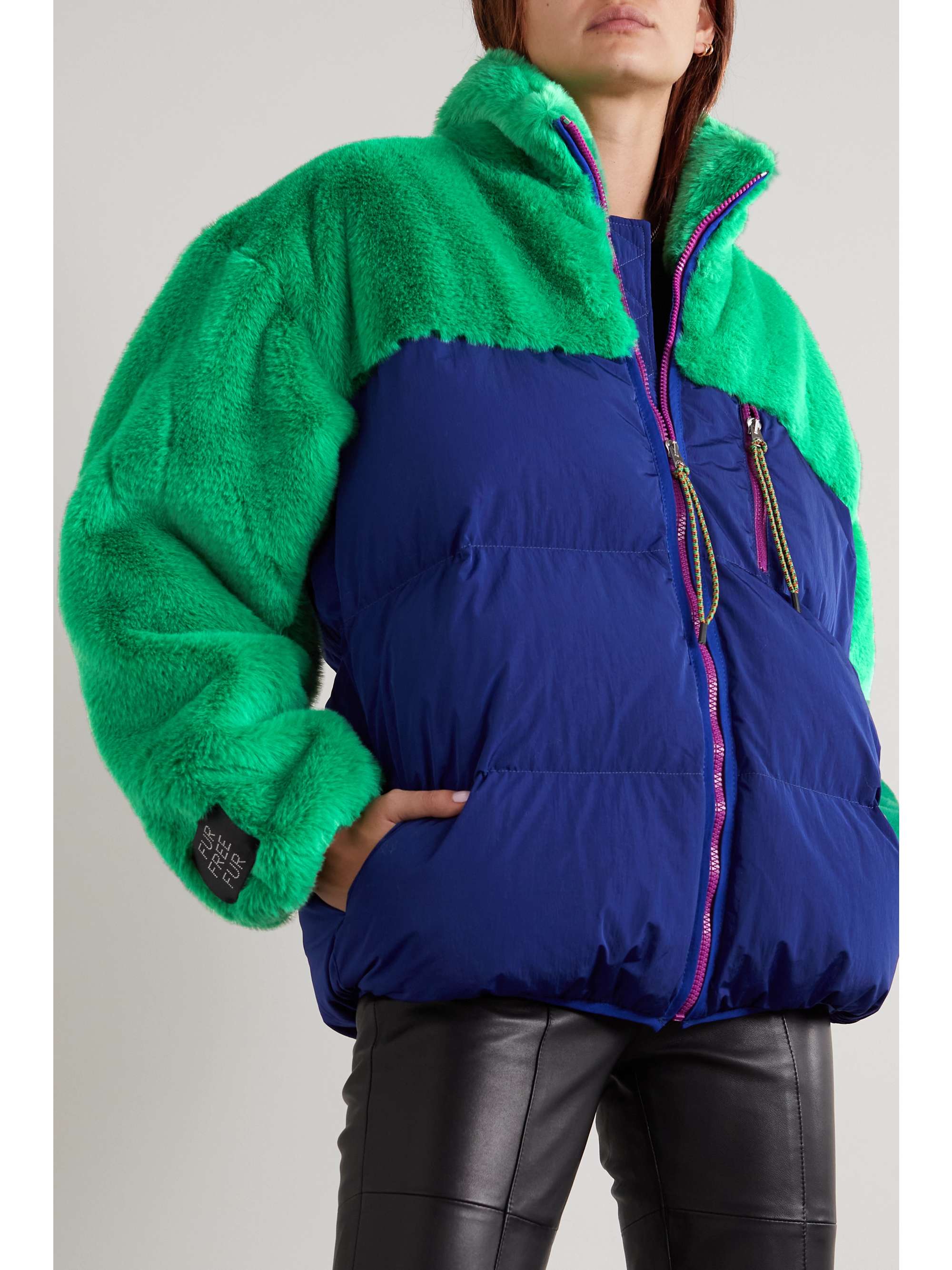 STELLA MCCARTNEY Ace quilted shell and faux fur coat