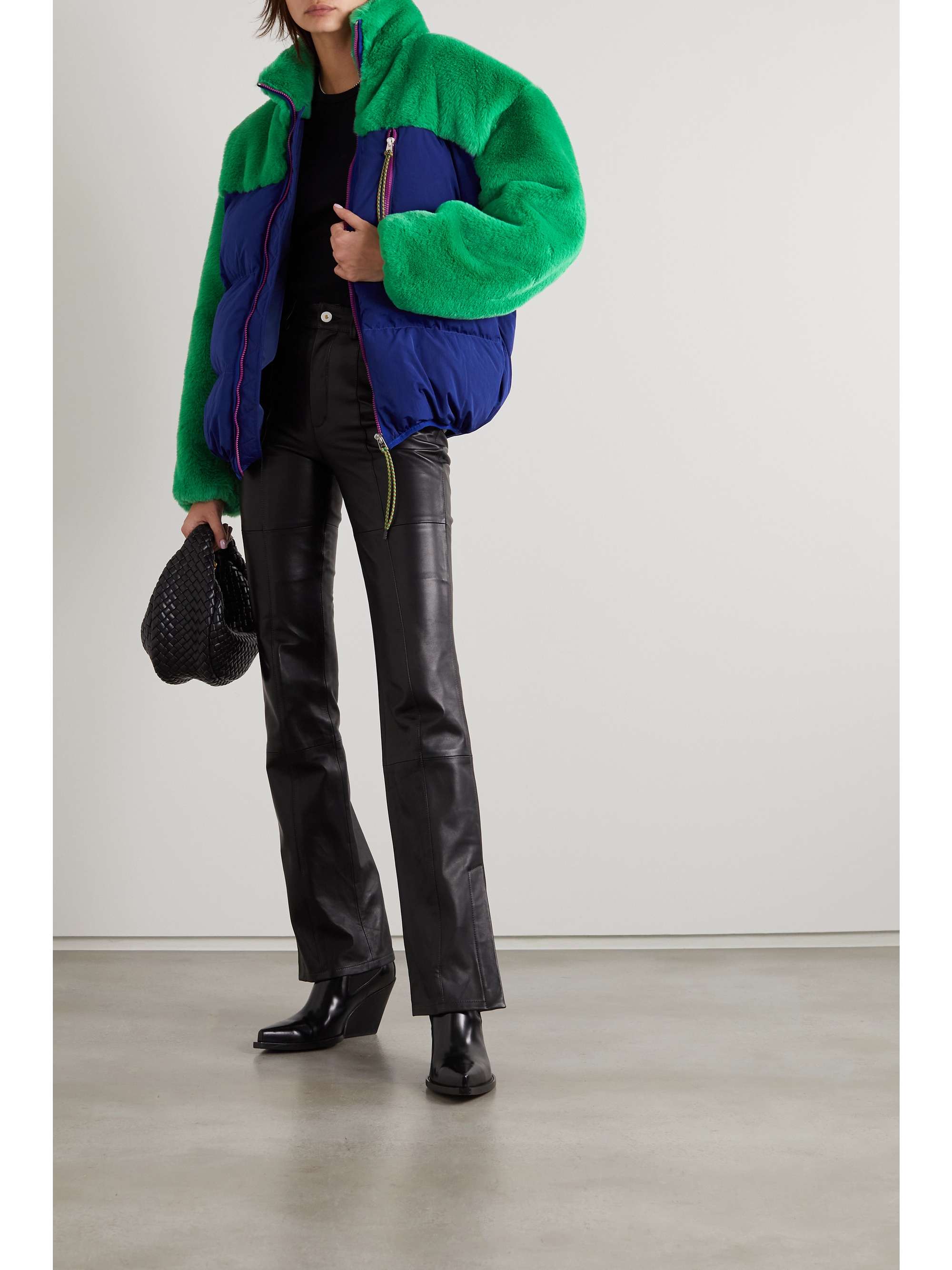 STELLA MCCARTNEY Ace quilted shell and faux fur coat