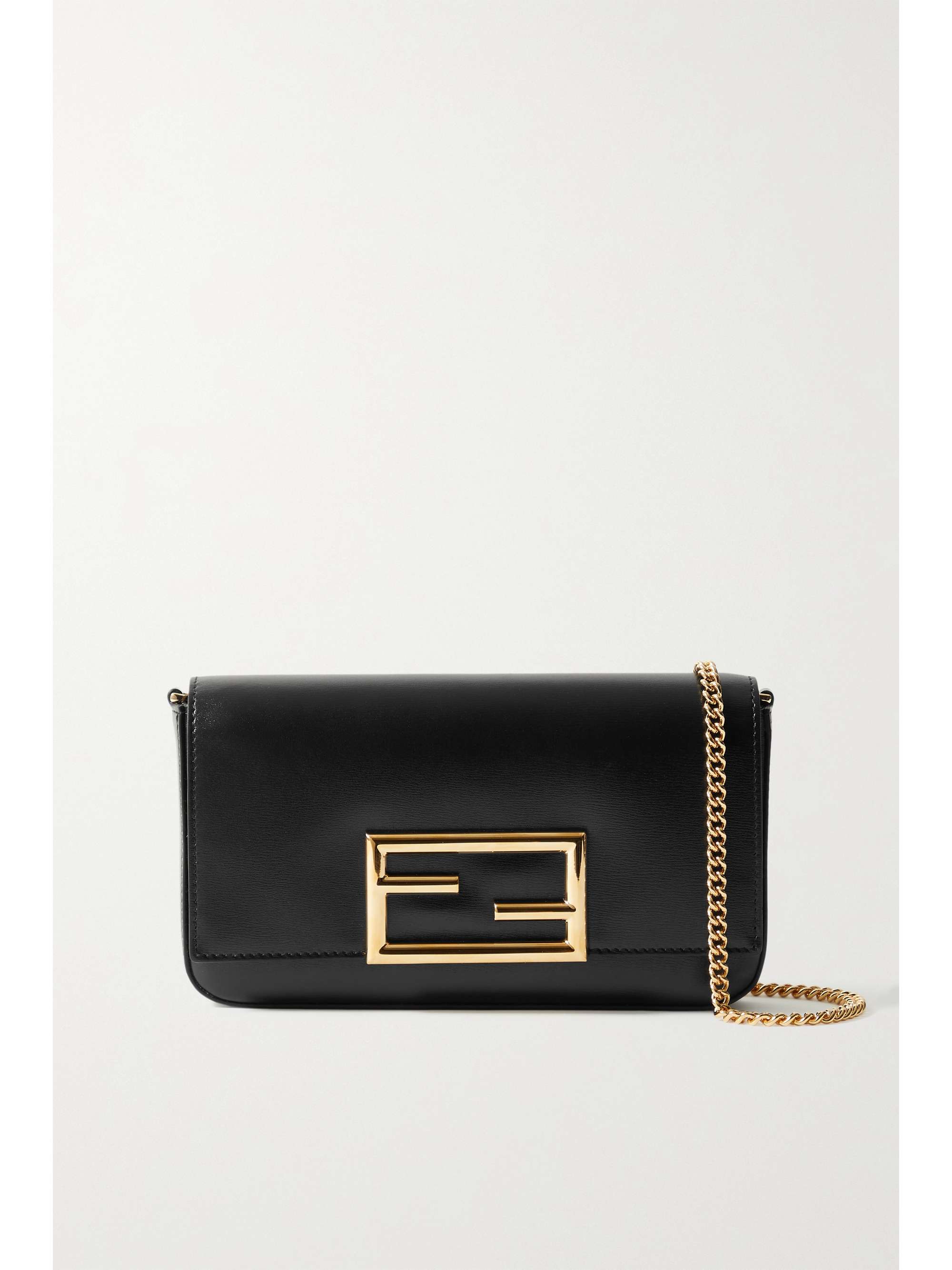 fendi black leather pouch