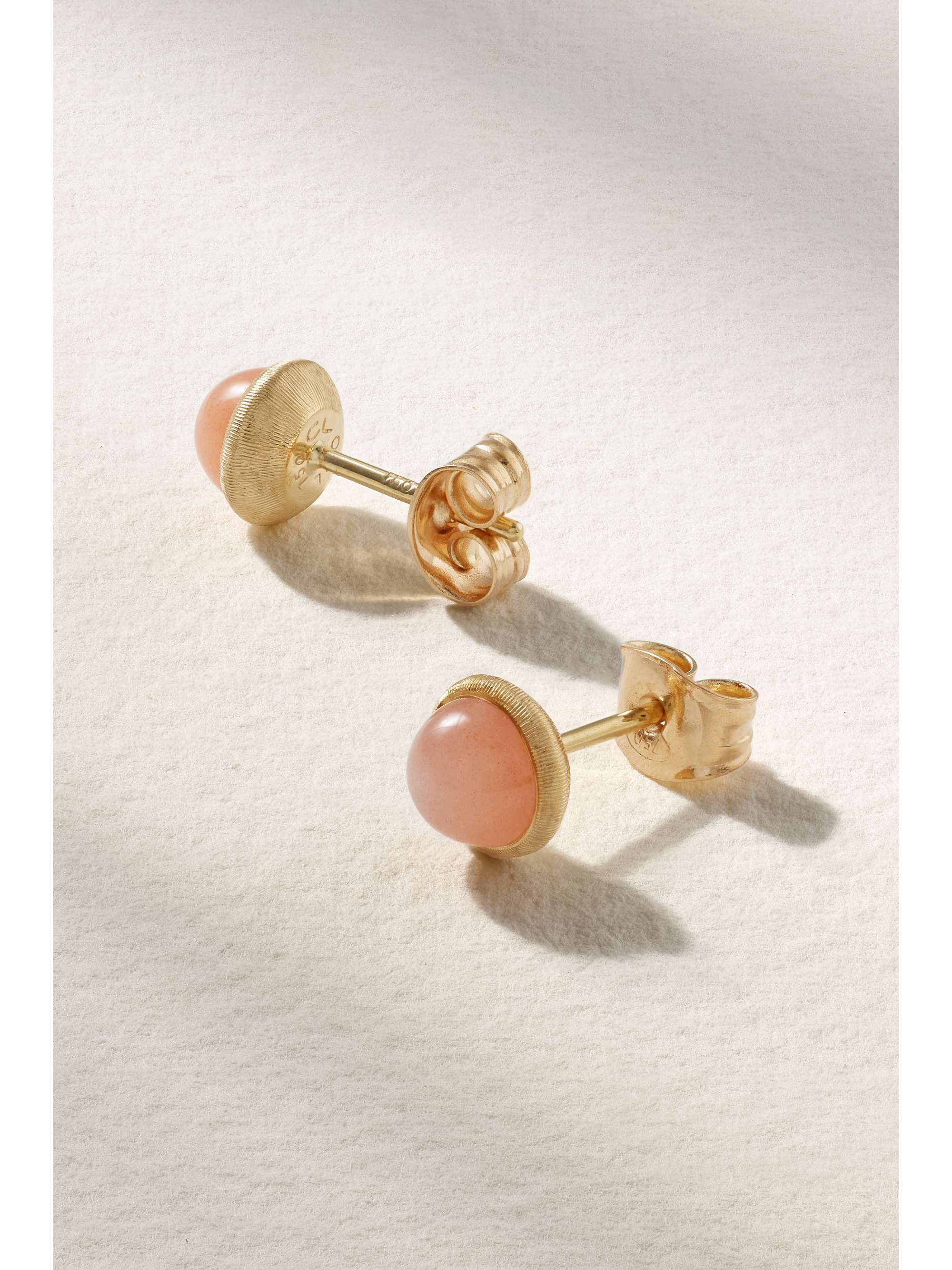 OLE LYNGGAARD COPENHAGEN Lotus 18-karat gold opal earrings