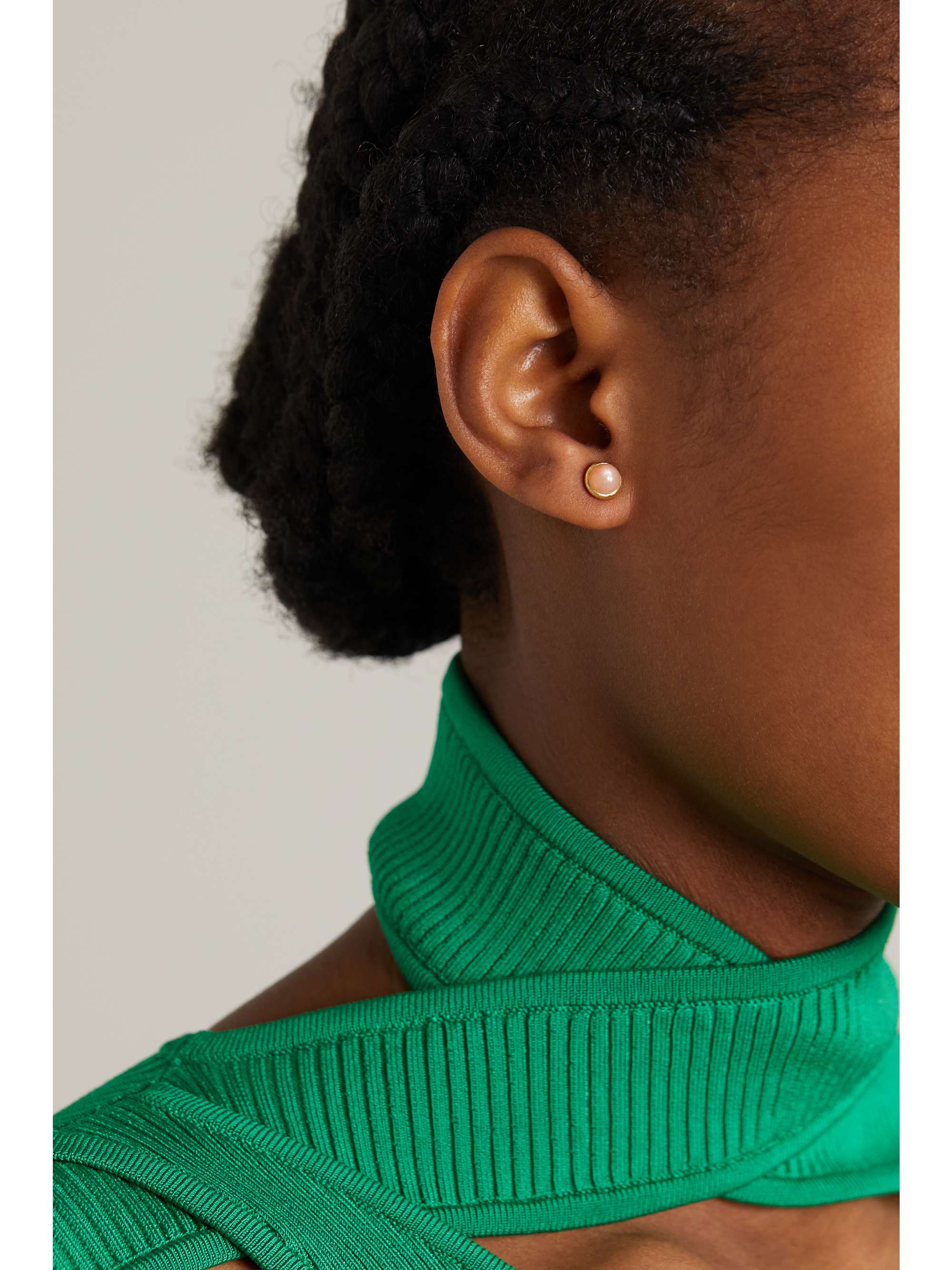 OLE LYNGGAARD COPENHAGEN Lotus 18-karat gold opal earrings