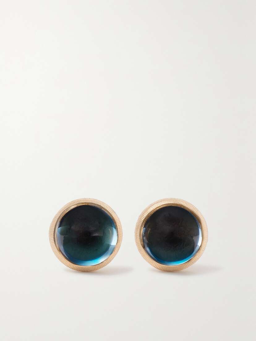 OLE LYNGGAARD COPENHAGEN Lotus 18-karat Gold Topaz Earrings