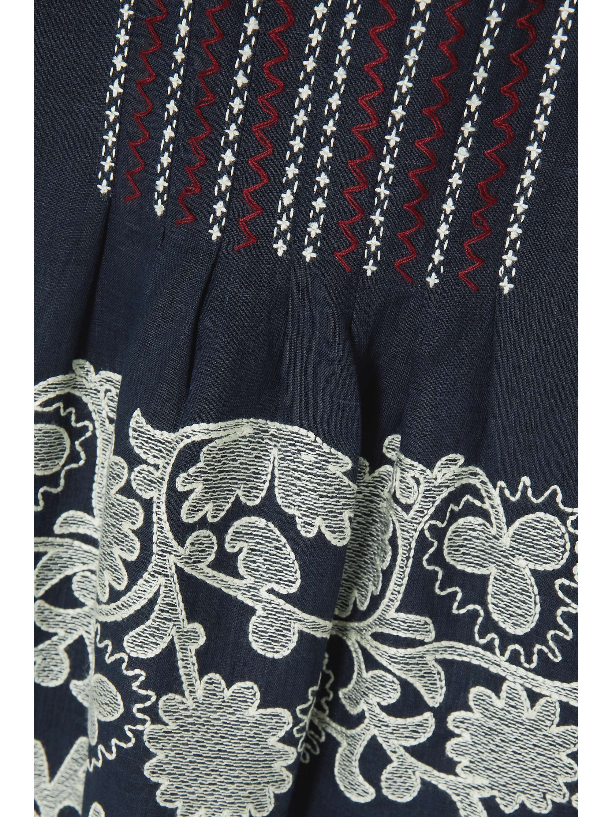 VITA KIN Mathilde scalloped embroidered linen maxi dress