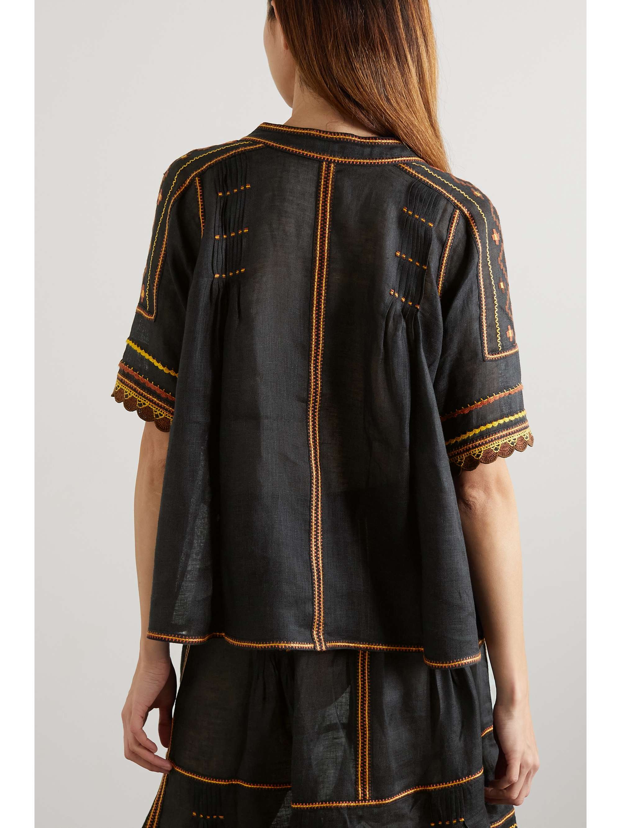 VITA KIN Salma embroidered linen blouse