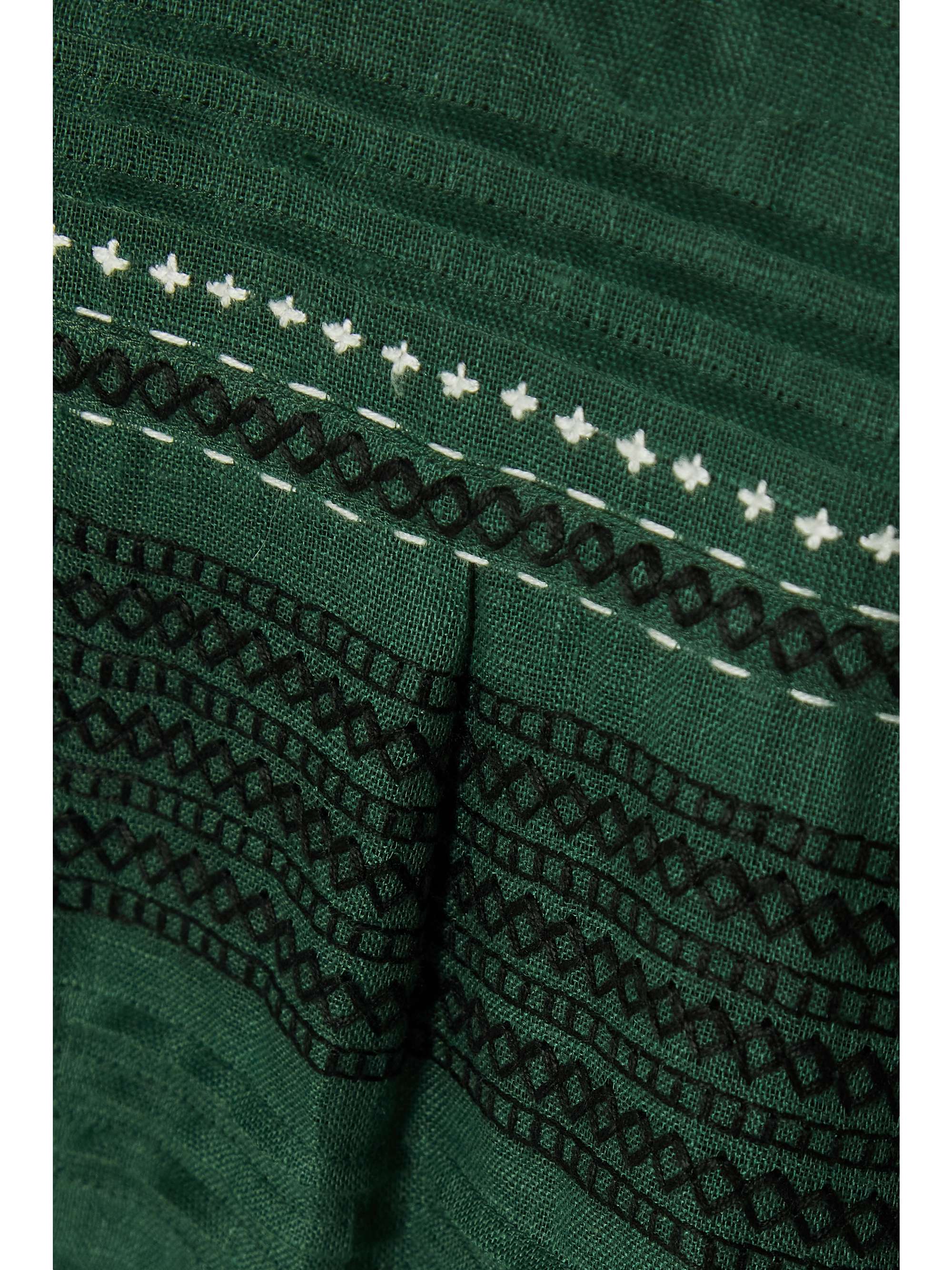 VITA KIN Lora embroidered striped linen dress