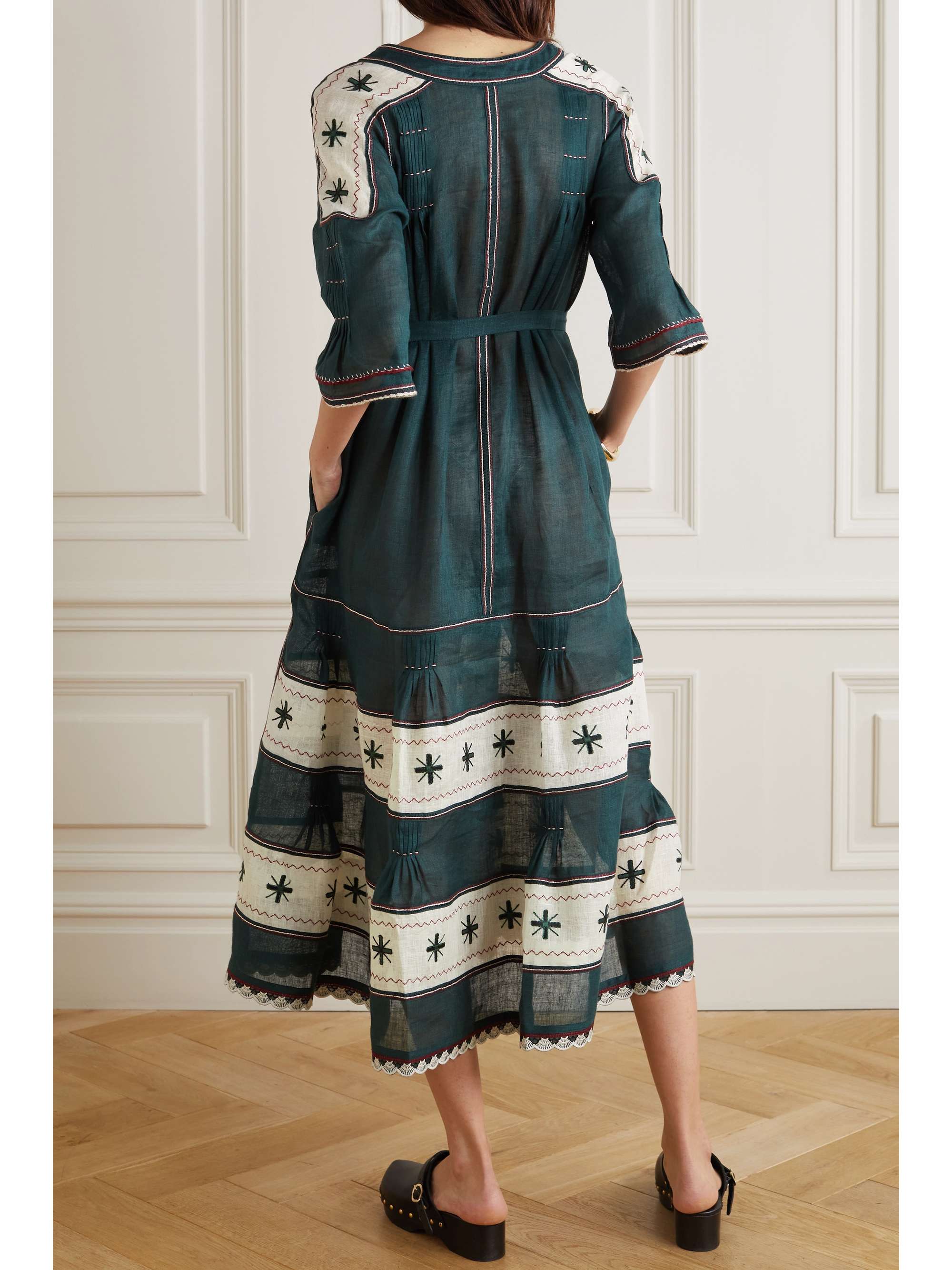 gauze embroidered dress