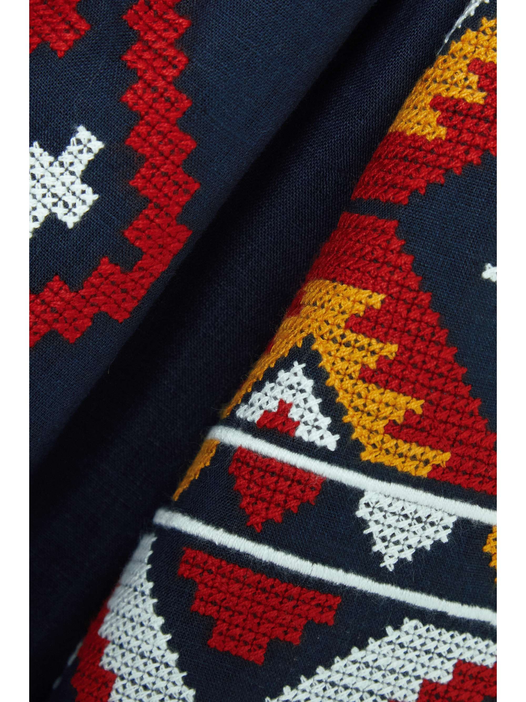 VITA KIN Talisman tasseled embroidered linen tunic