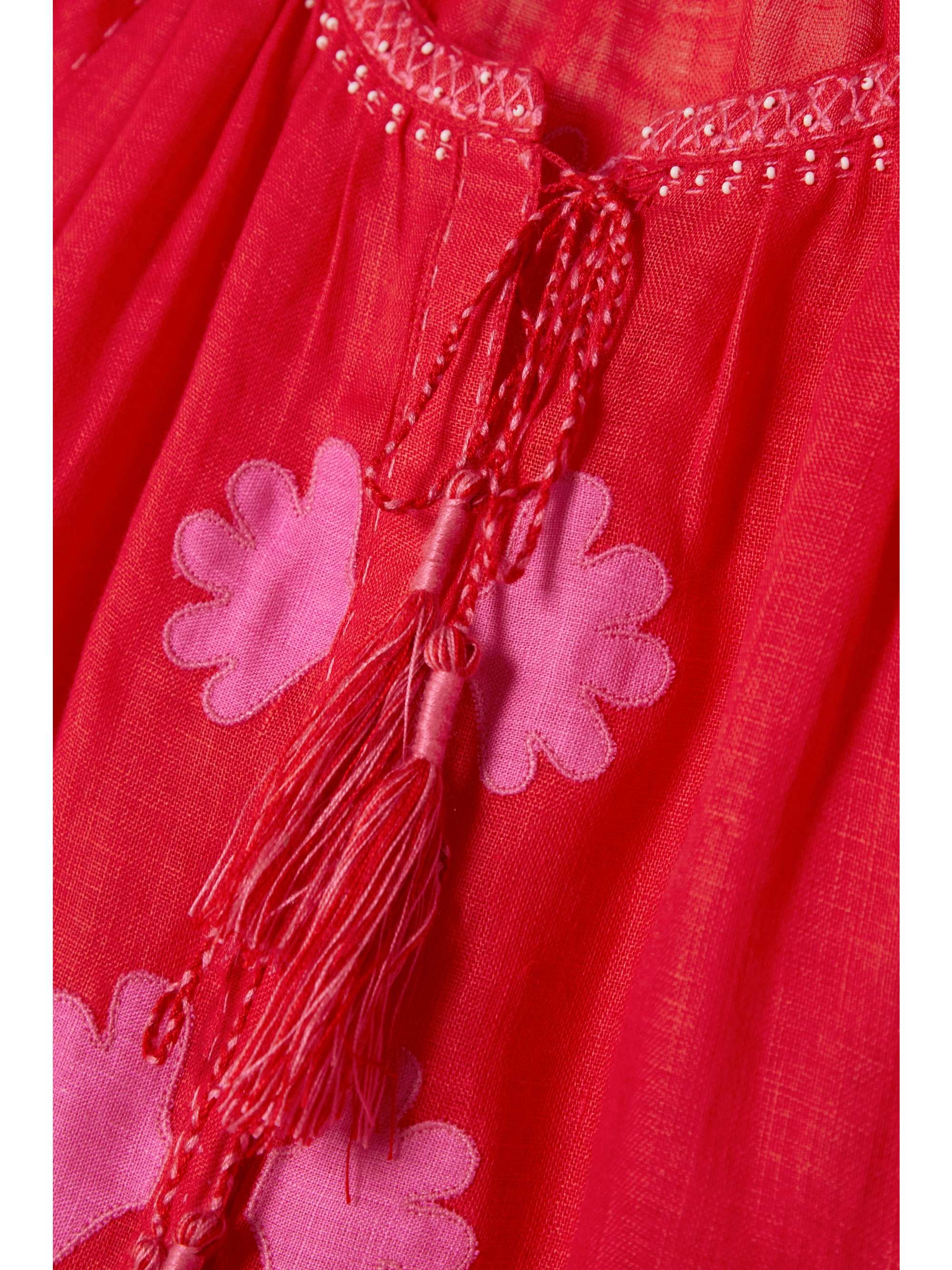 VITA KIN Shalimar embellished appliquéd linen midi dress