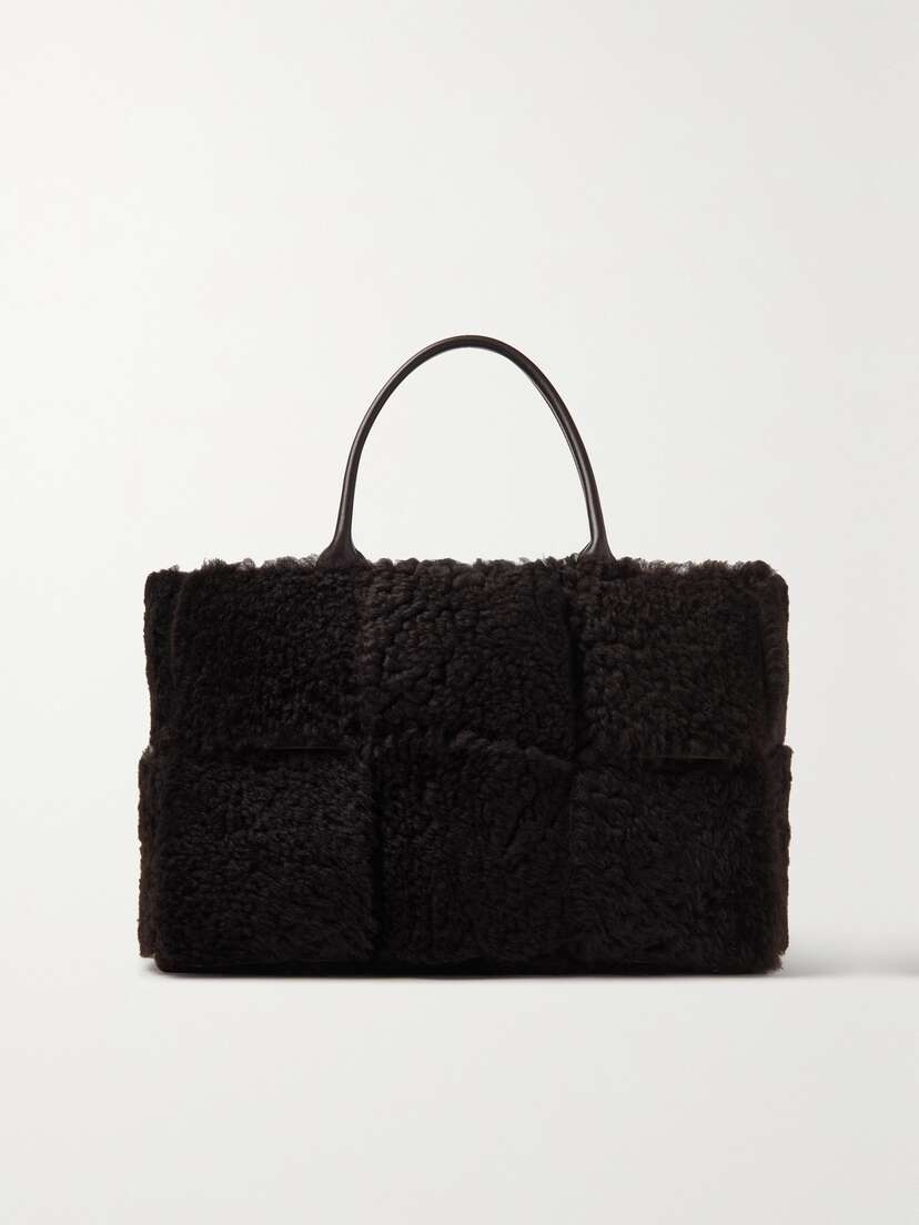 Bottega Veneta Arco Medium Intrecciato Shearling Tote