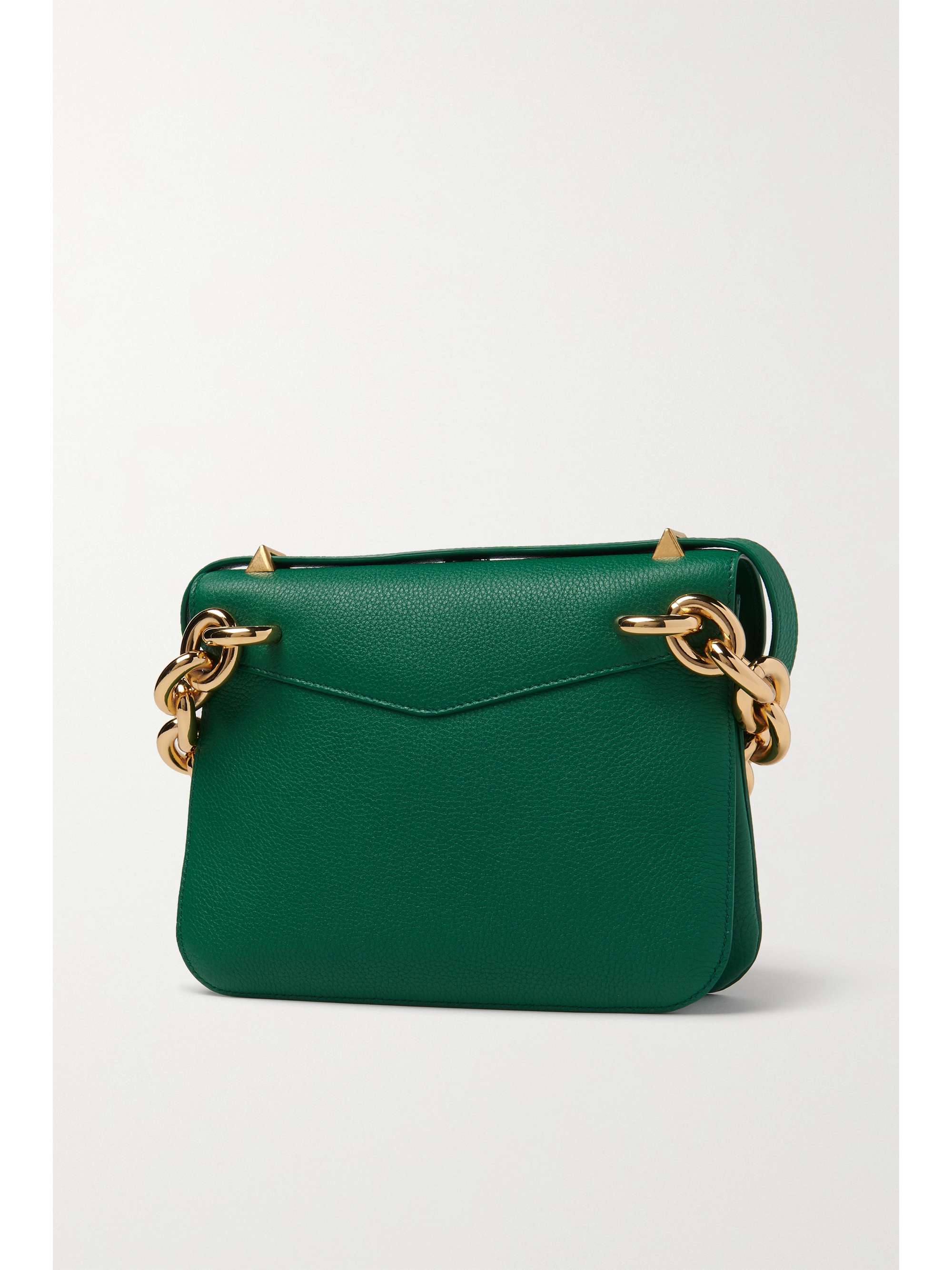 Green Mount small textured-leather 