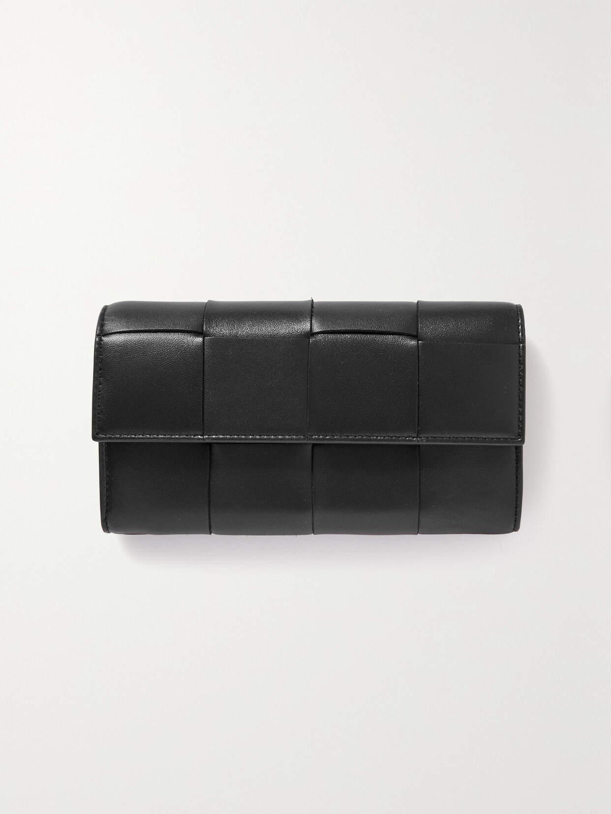 Bottega Veneta Cassette Intrecciato Leather Wallet In Black