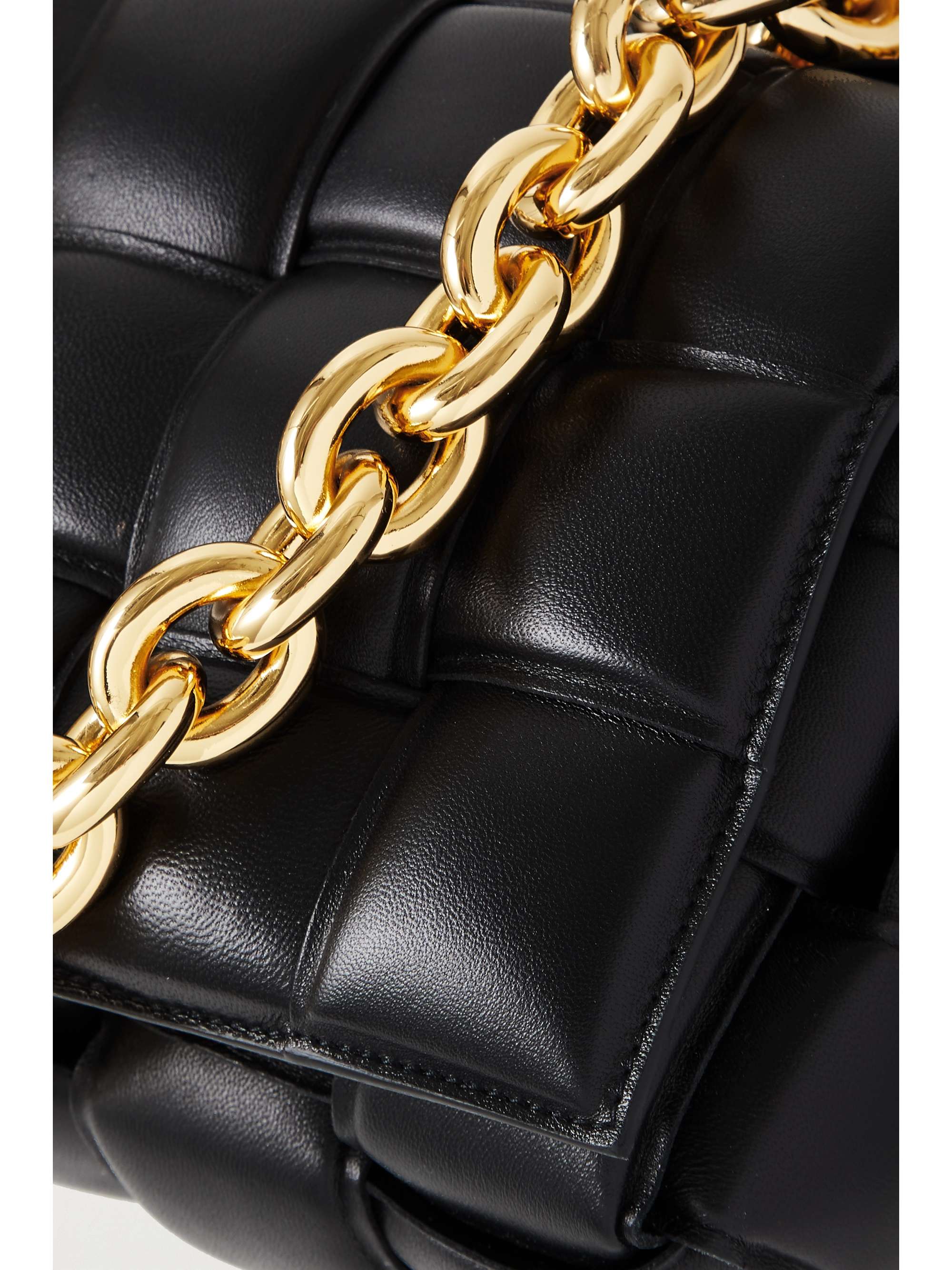 BOTTEGA VENETA Cassette chain-embellished padded intrecciato leather shoulder bag